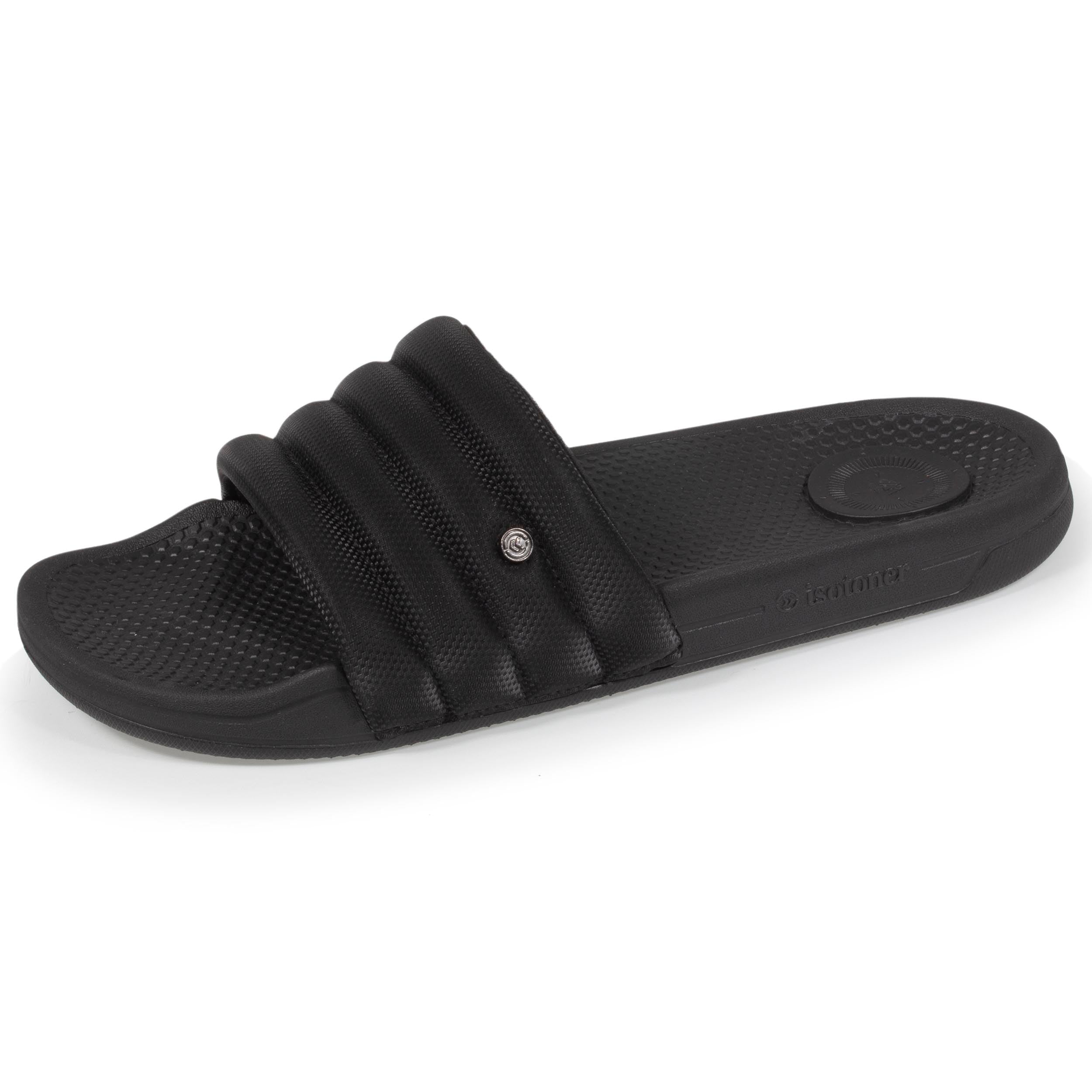 isotoner-mules-claquettes-femme-matelass-noir image 1