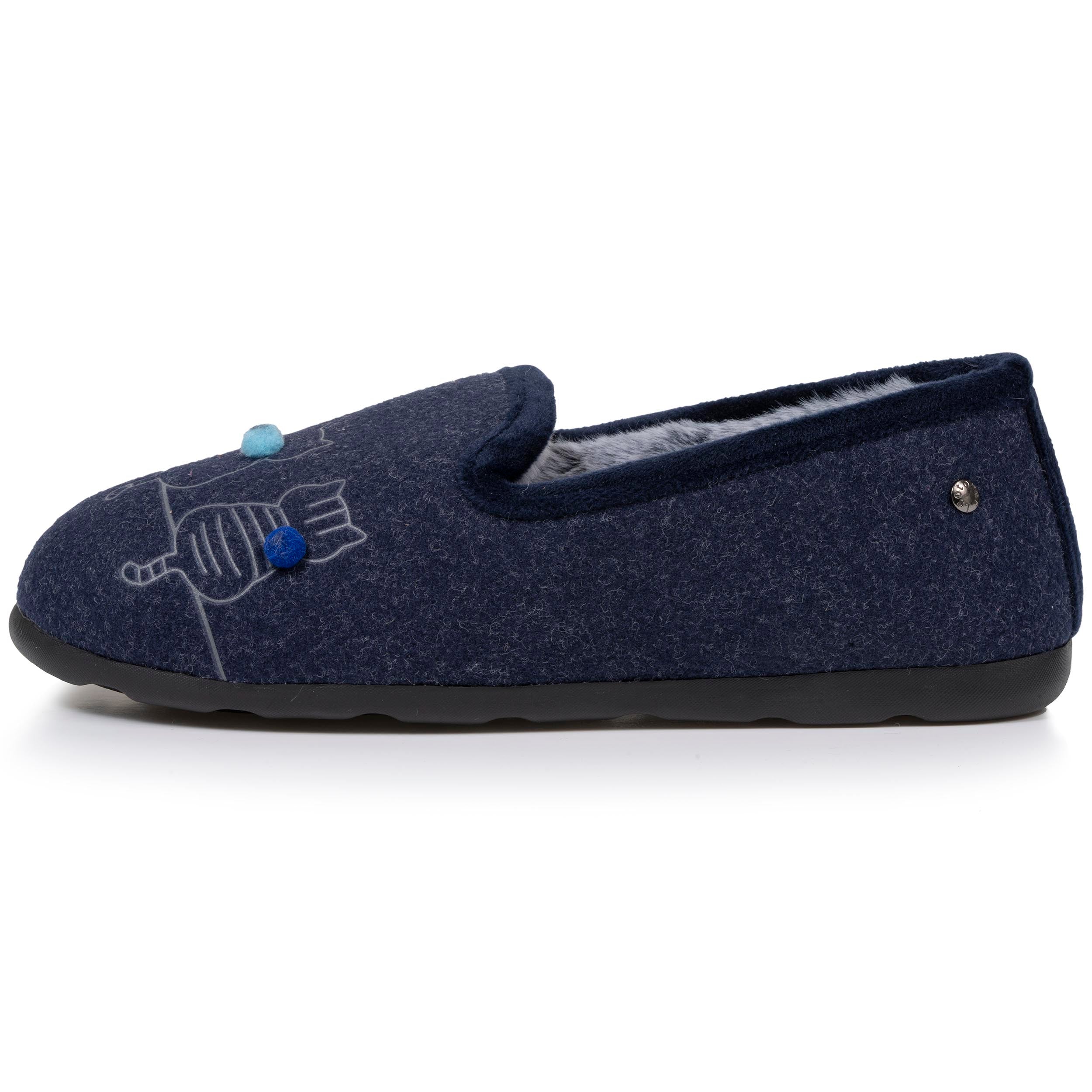 isotoner-chaussons-slippers-femme-bleu-charentaises image 3