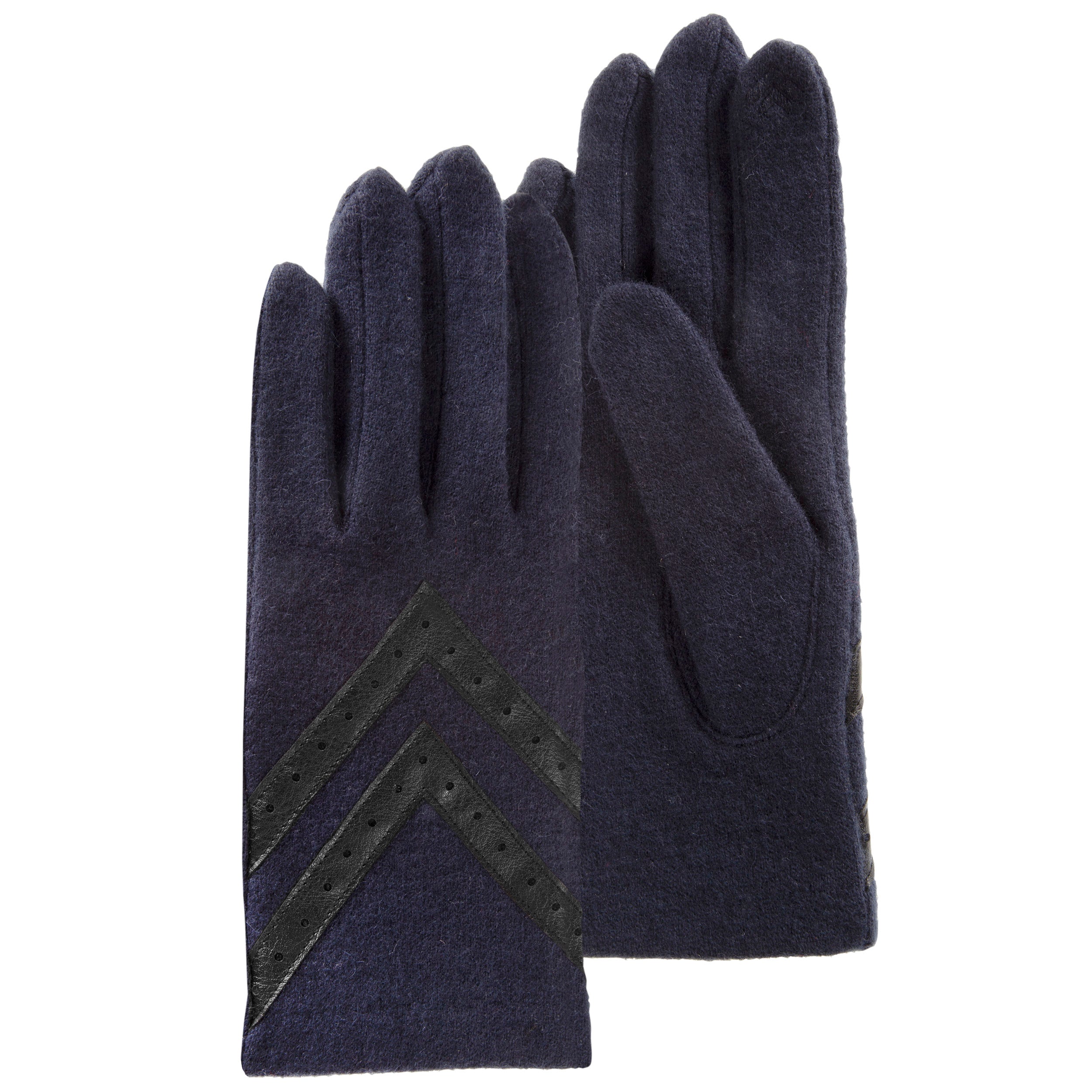 isotoner-gants-femme-tactiles-laine-marine-smartouch image 1
