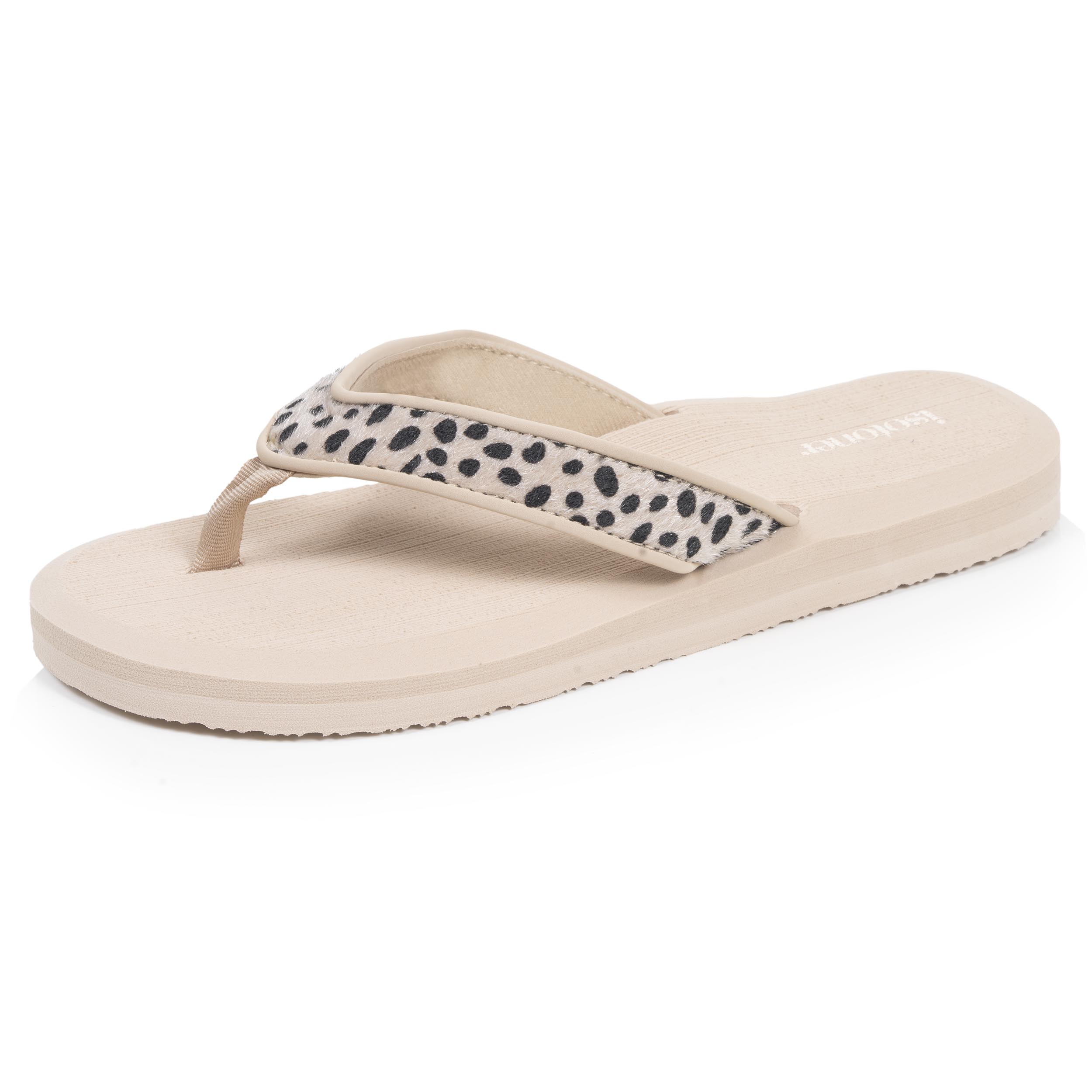isotoner-tongs-femme-yoga-jungle-l-opard-beige image 1