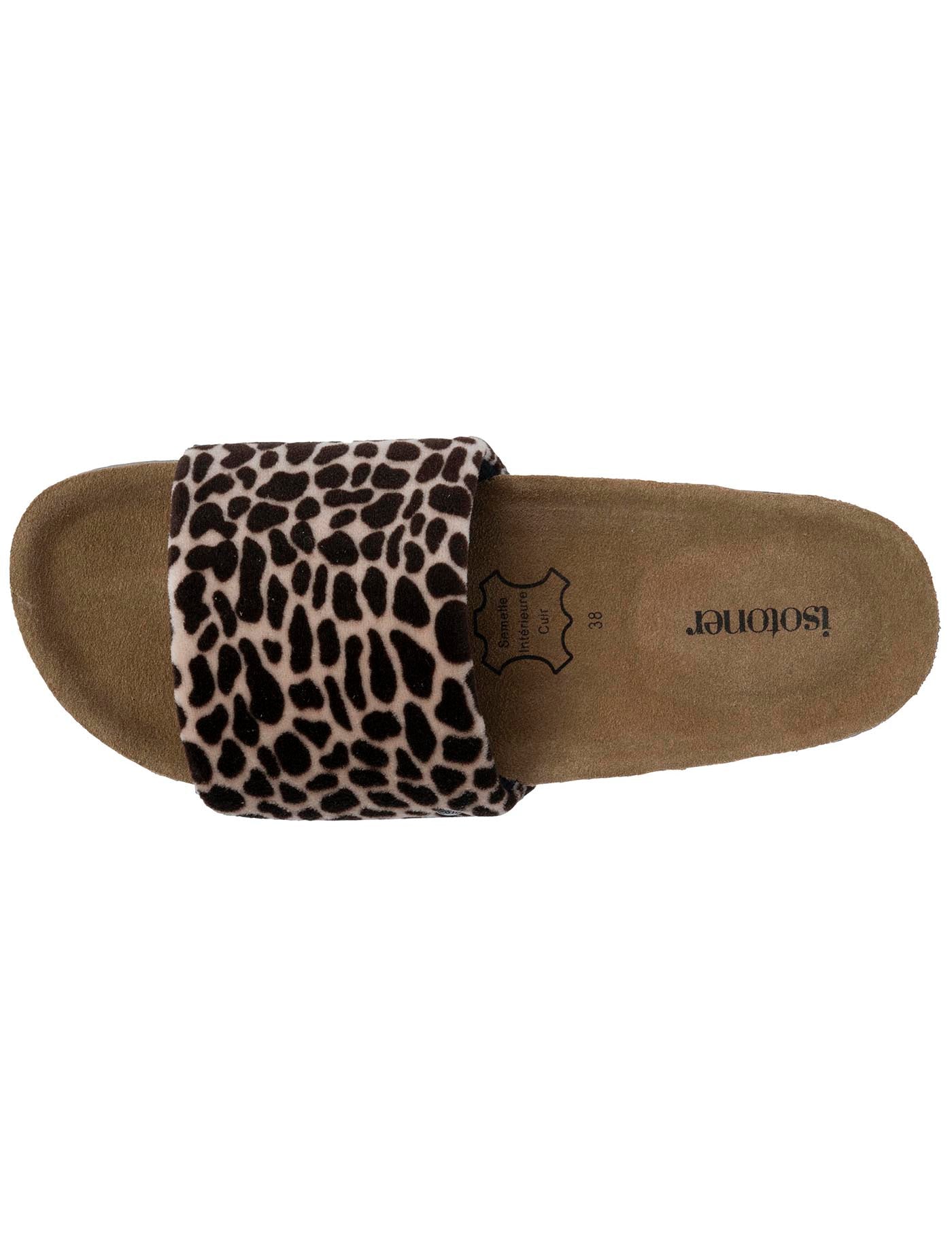 isotoner-chaussons-mules-femme-girafe-semelle-cuir image 7