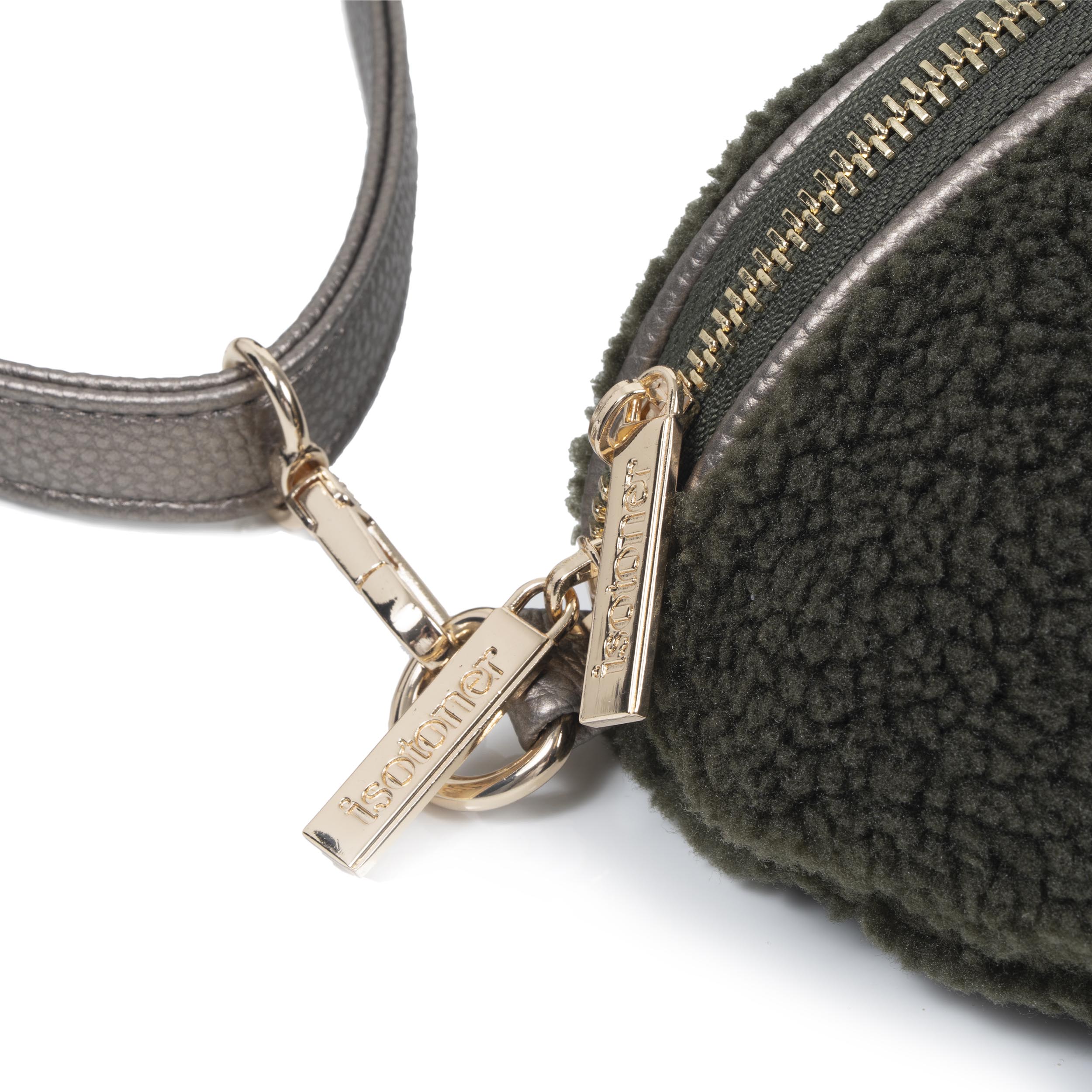 isotoner-sac-banane-sherpa-femme-kaki image 2