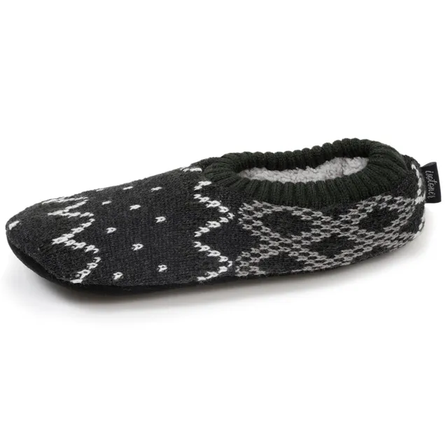 isotoner-chaussettes-chaussons-homme-jacquard-gris image 1
