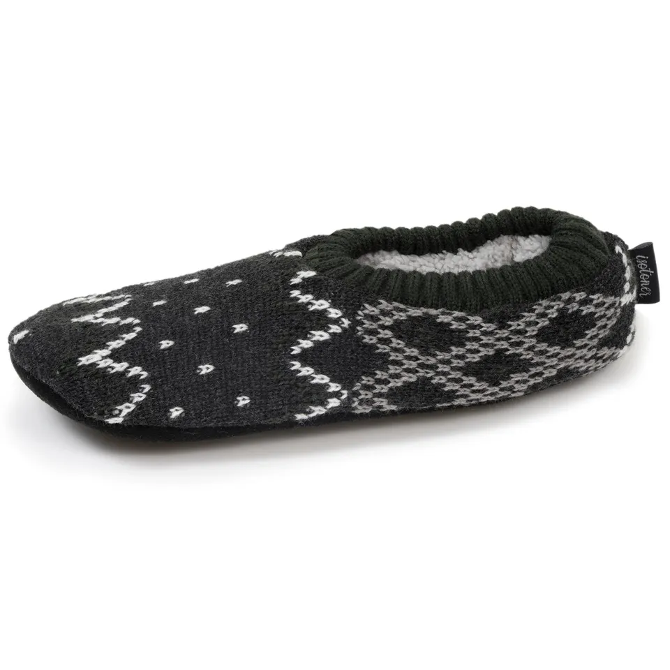isotoner-chaussettes-chaussons-homme-jacquard-gris image 1