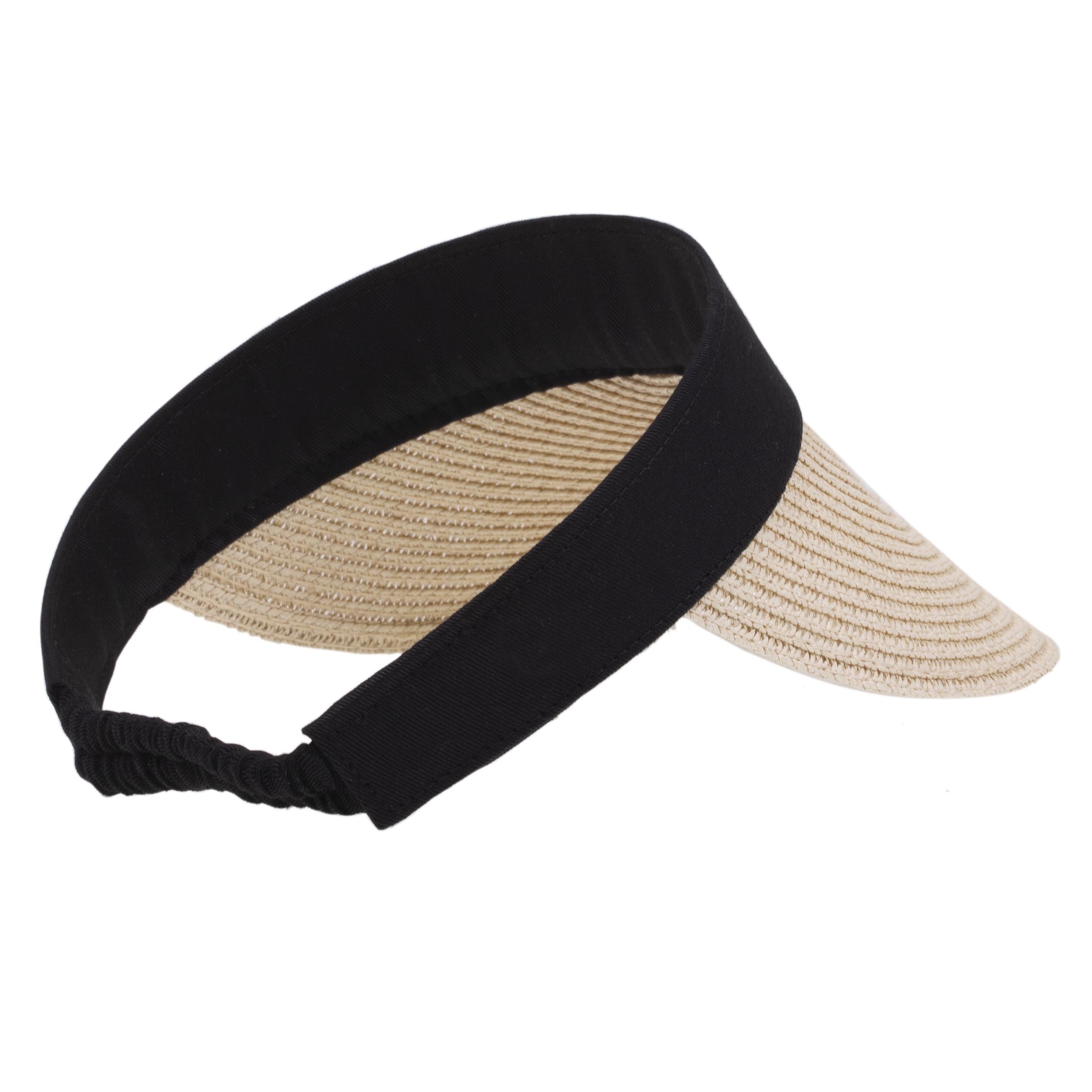 isotoner-casquette-visi-re-femme-bicolore-noir-paille image 2