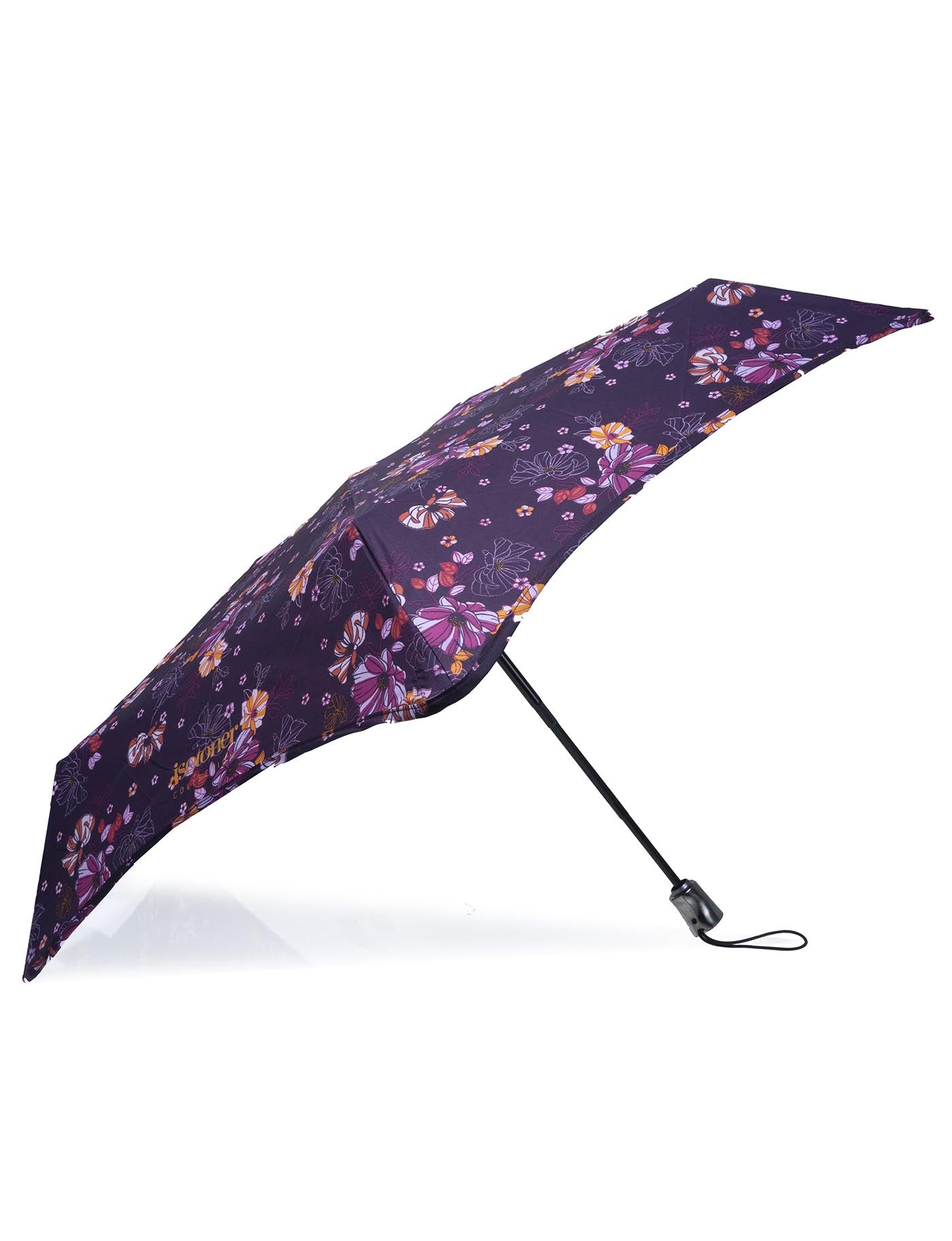 isotoner-parapluie-x-tra-solide-28-cm-fleurs-aubergine image 7