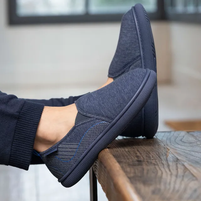 isotoner-chaussons-slippers-homme-bloup-marine image 1