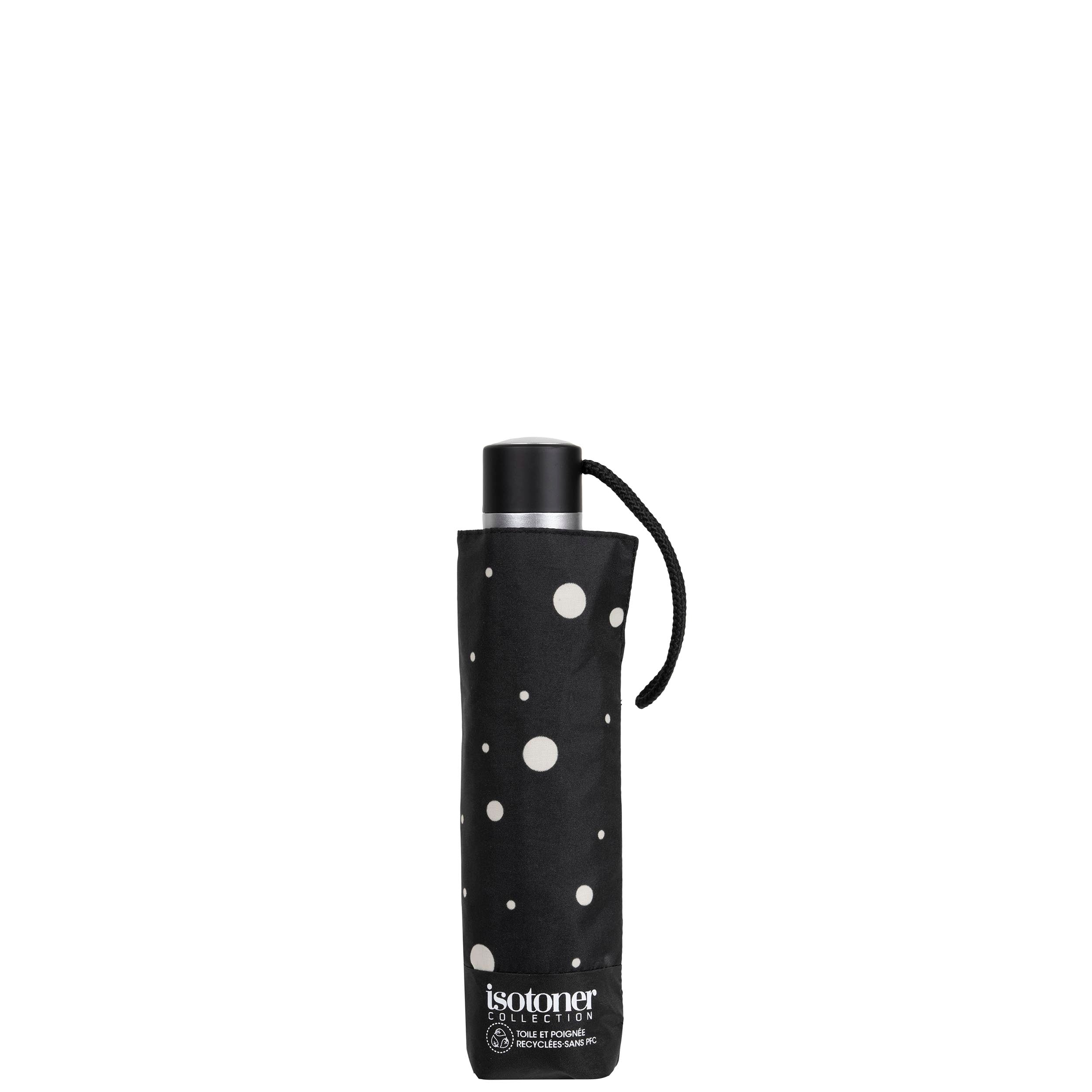 isotoner-parapluie-pliant-pois-noir-jaune-petit-prix image 4