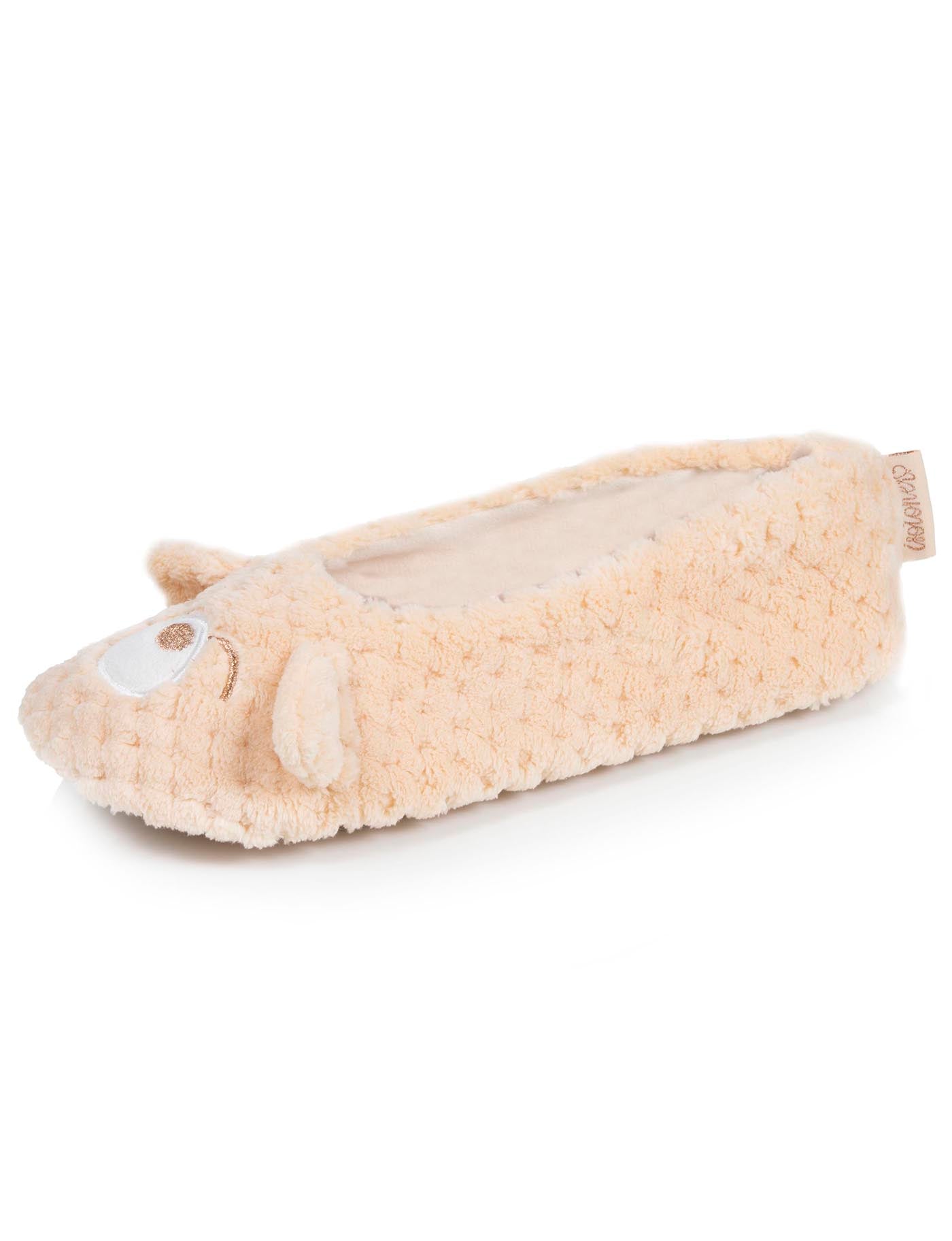 isotoner-chaussons-ballerines-3d-femme-ours-micro-ponge image 6