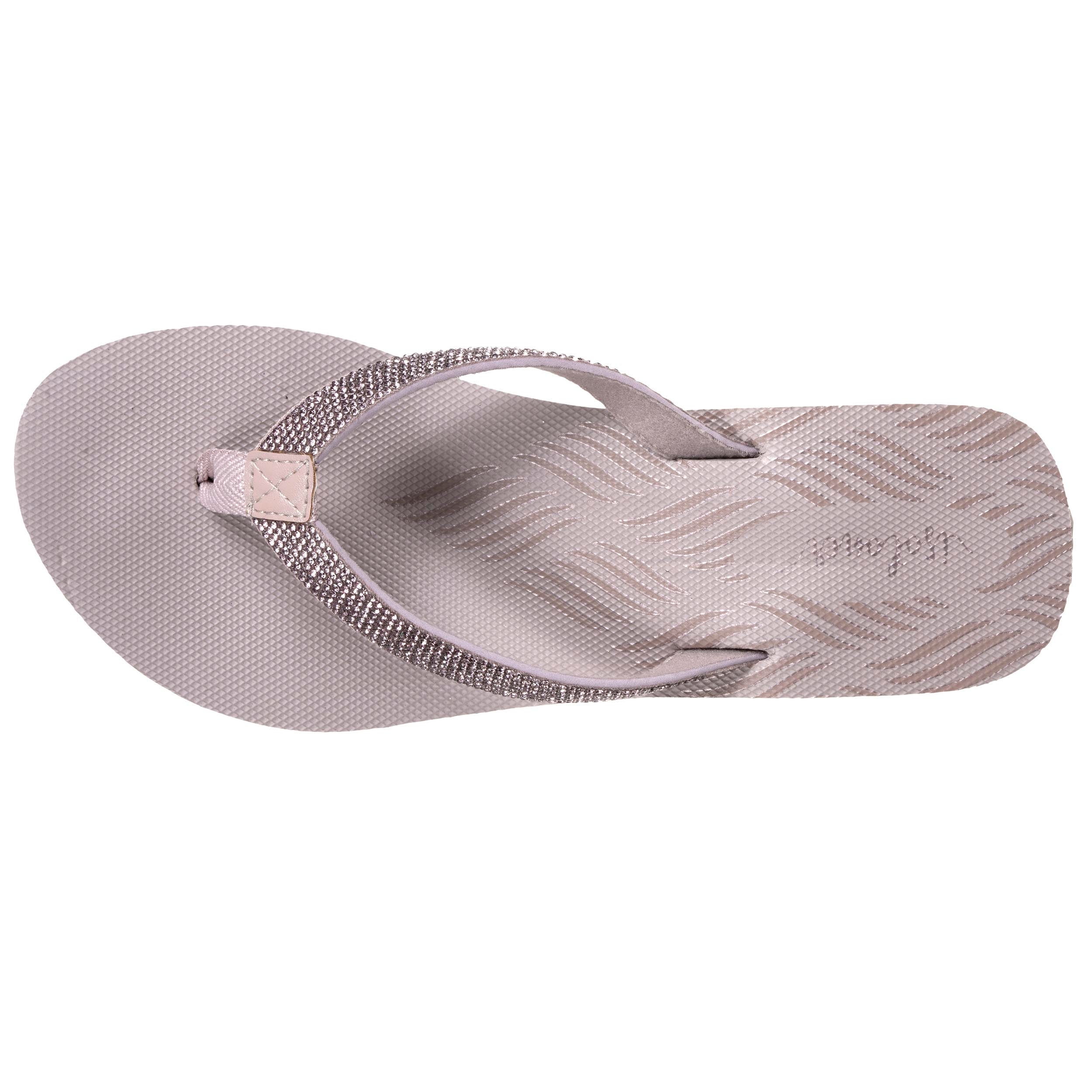 isotoner-tongs-femme-talon-paillettes-taupe-4-cm image 2