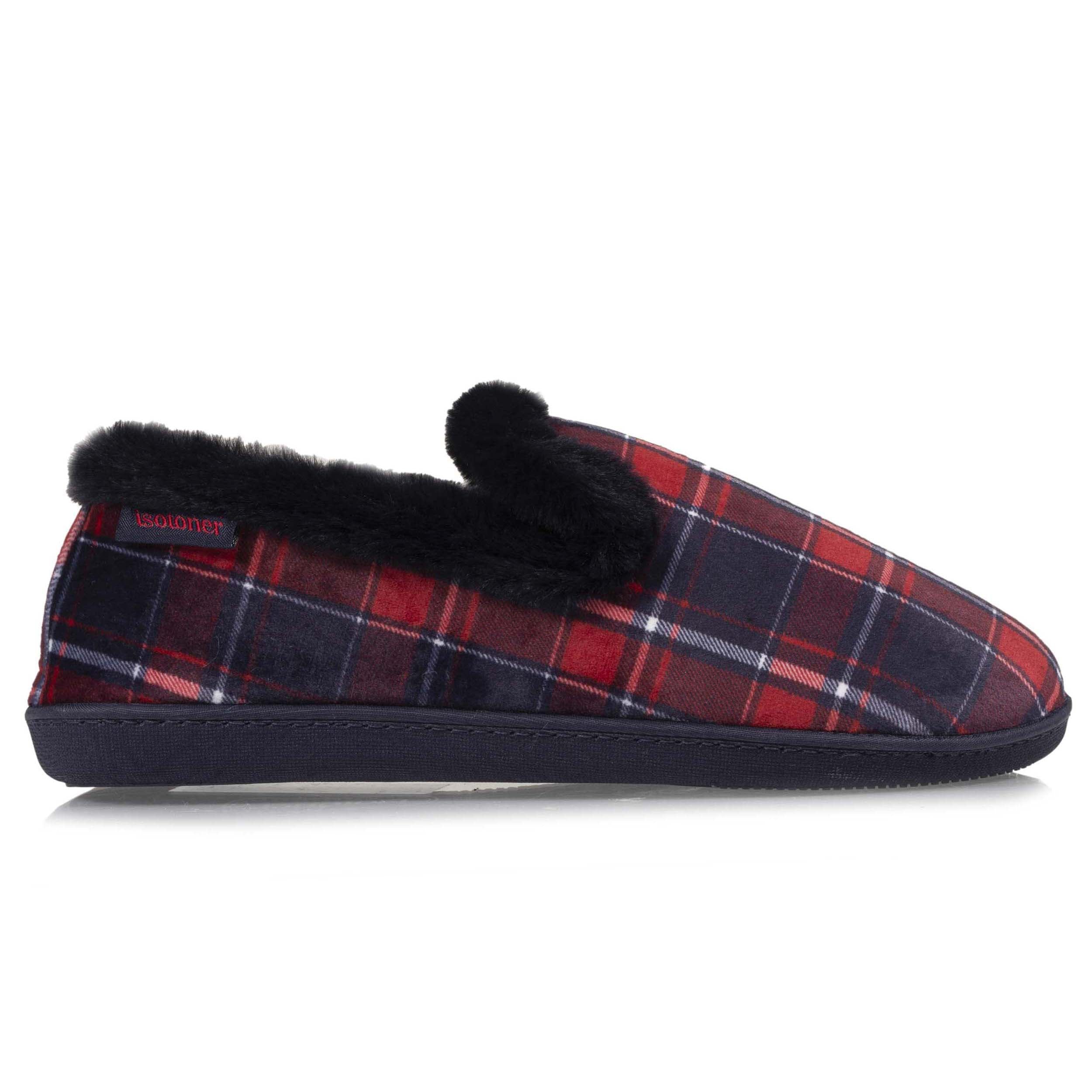 isotoner-chaussons-charentaises-fourr-es-femme-tartan image 8