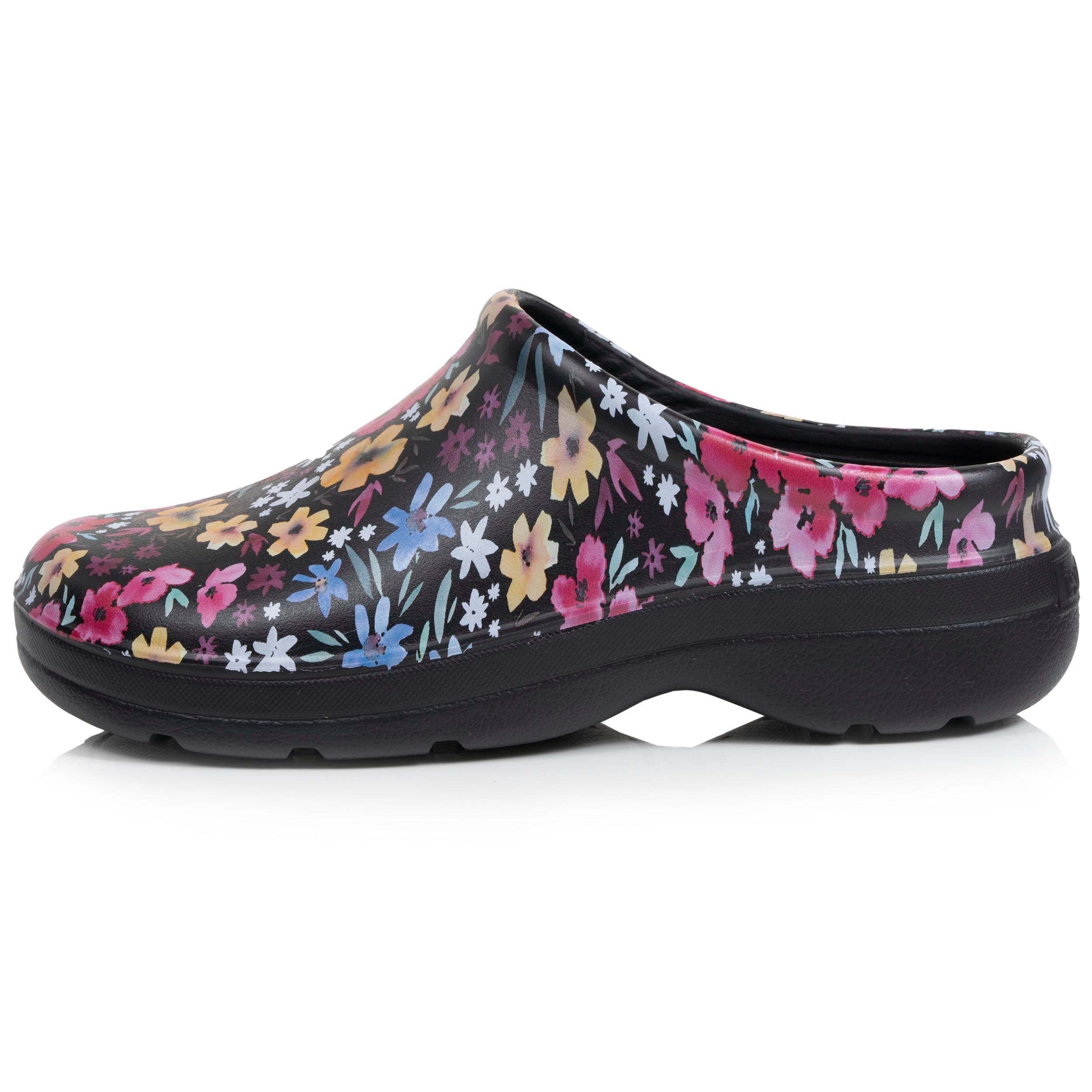isotoner-sabots-de-jardin-femme-imprim-noir-fleuri-everywear image 3