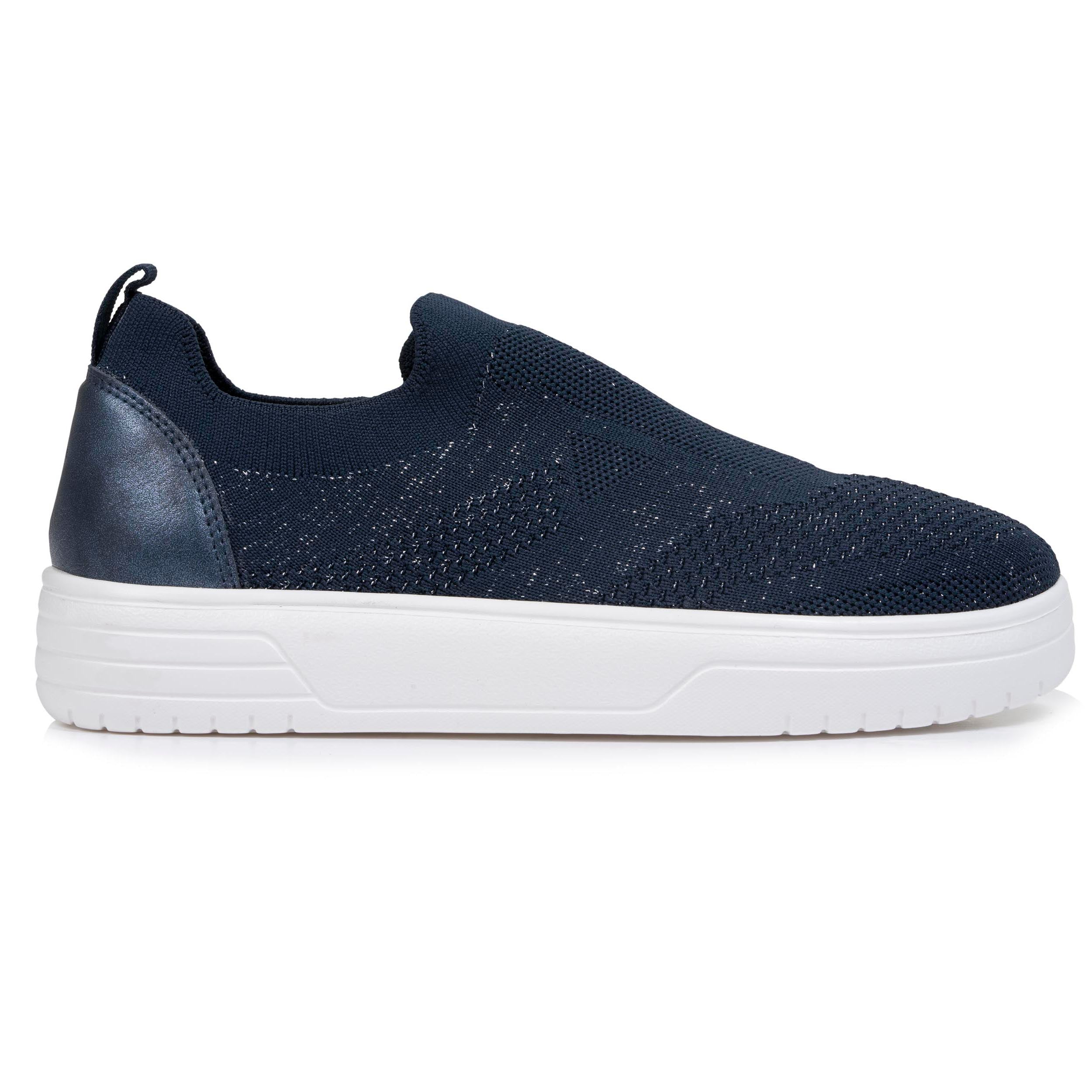 isotoner-baskets-femme-slip-on-plateforme-marine-lurex image 8