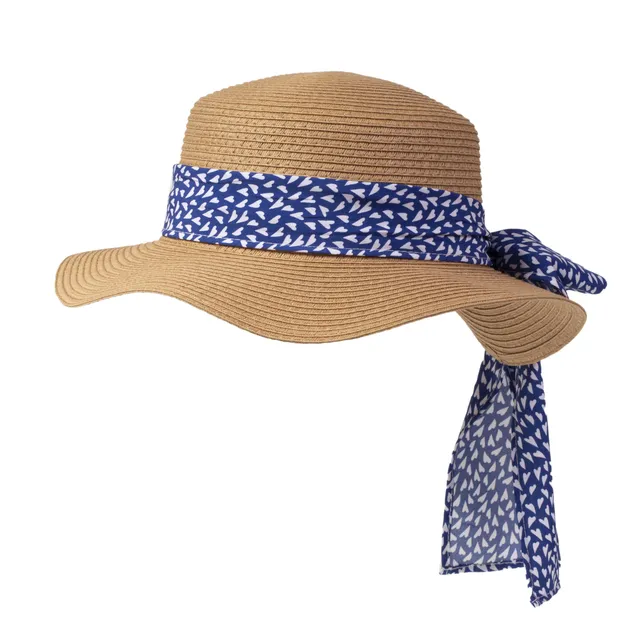isotoner-chapeau-femme-canotier-foulard-c-urs-55-59-cm image 1