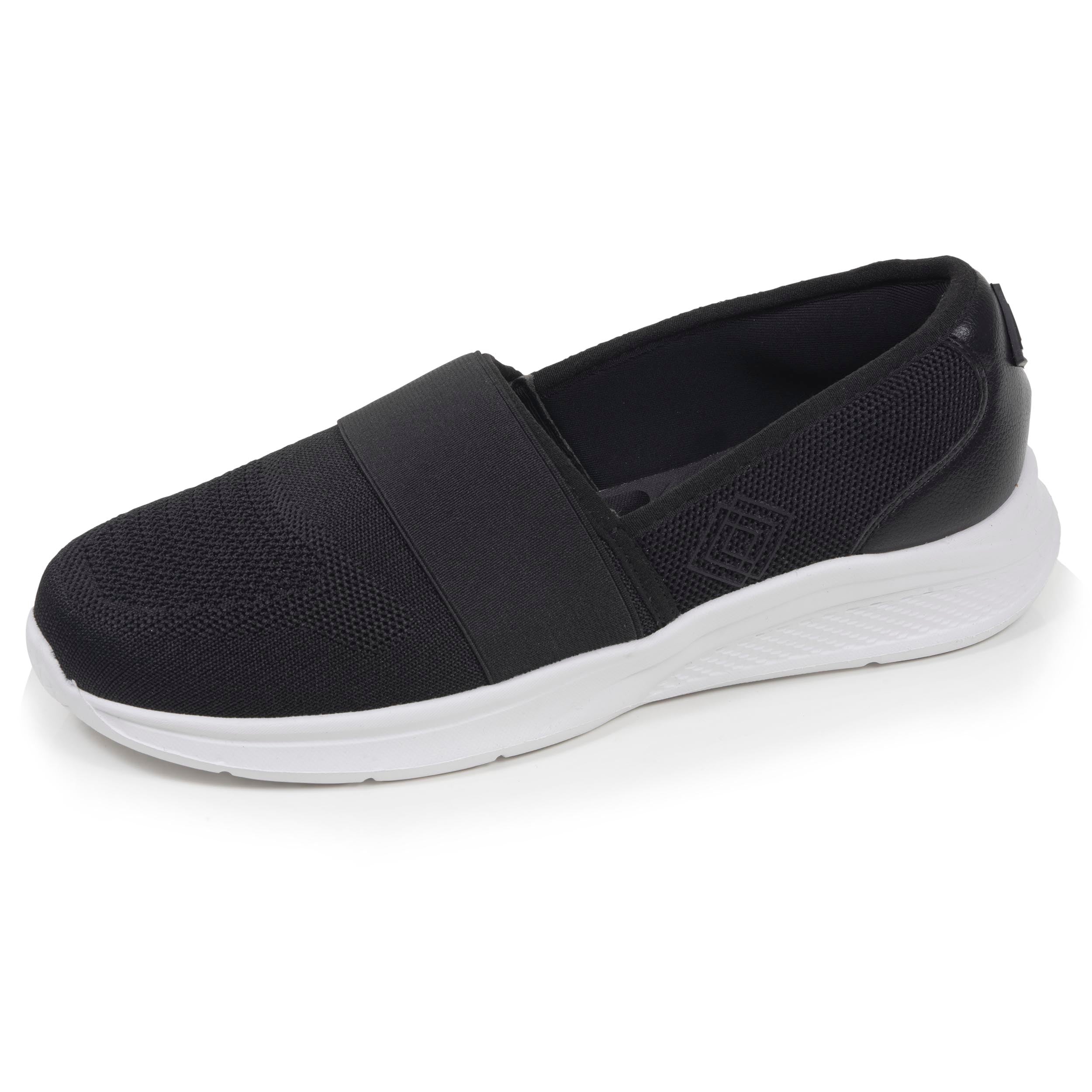 isotoner-baskets-slippers-femme-lastique-noir-everywear image 1