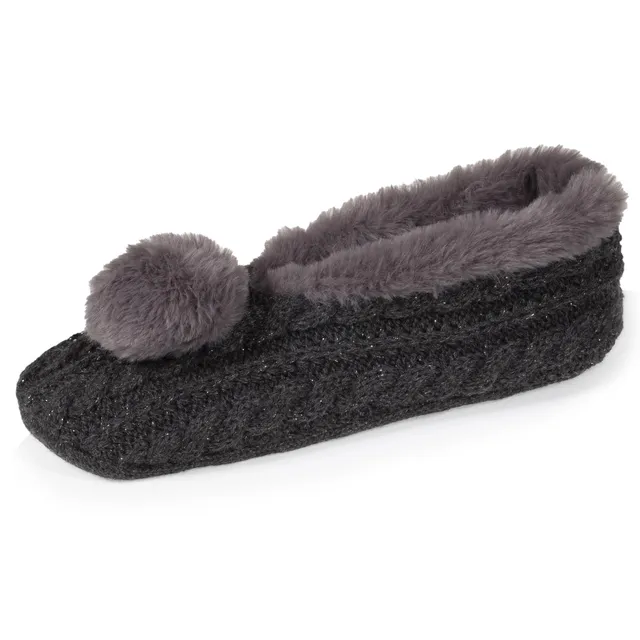 isotoner-chaussettes-chaussons-femme-pompon-antid-rapant image 1