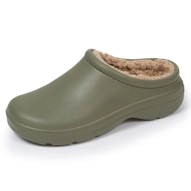 isotoner-sabots-de-jardin-femme-fourr-s-kaki image 1