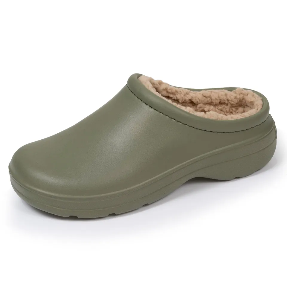 isotoner-sabots-de-jardin-femme-fourr-s-kaki image 1