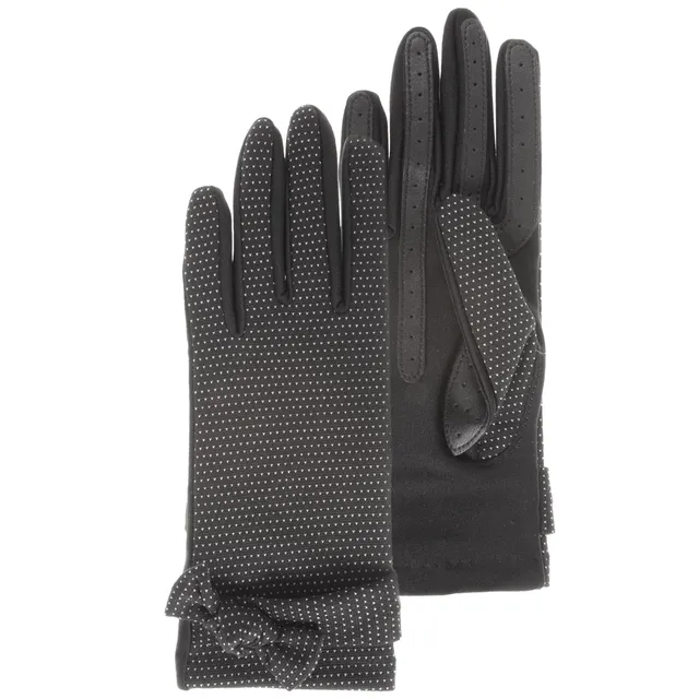 isotoner-gants-femme-tissu-pois-tactiles-smartouch-n-ud image 1