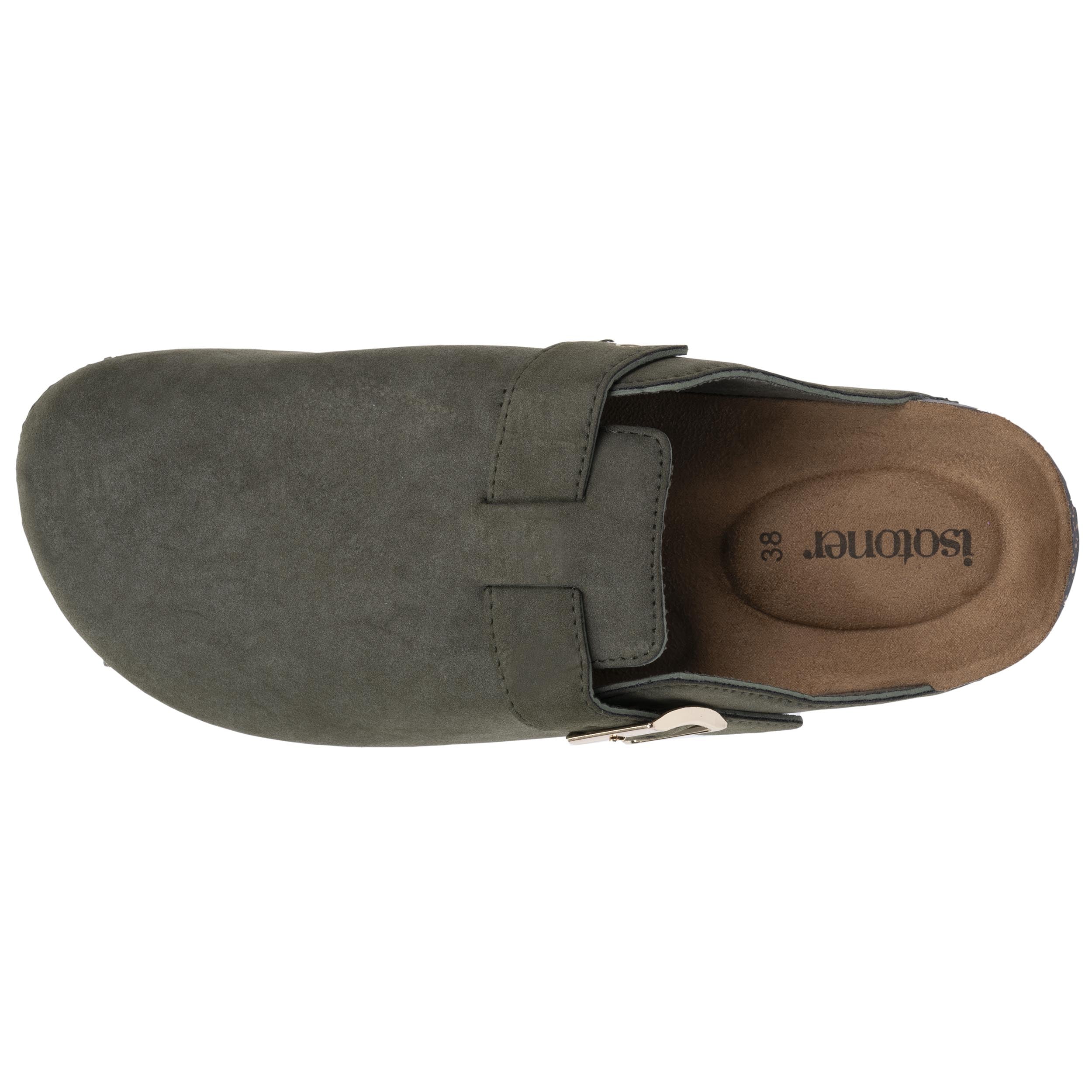 isotoner-mules-sabots-confort-femme-kaki image 3