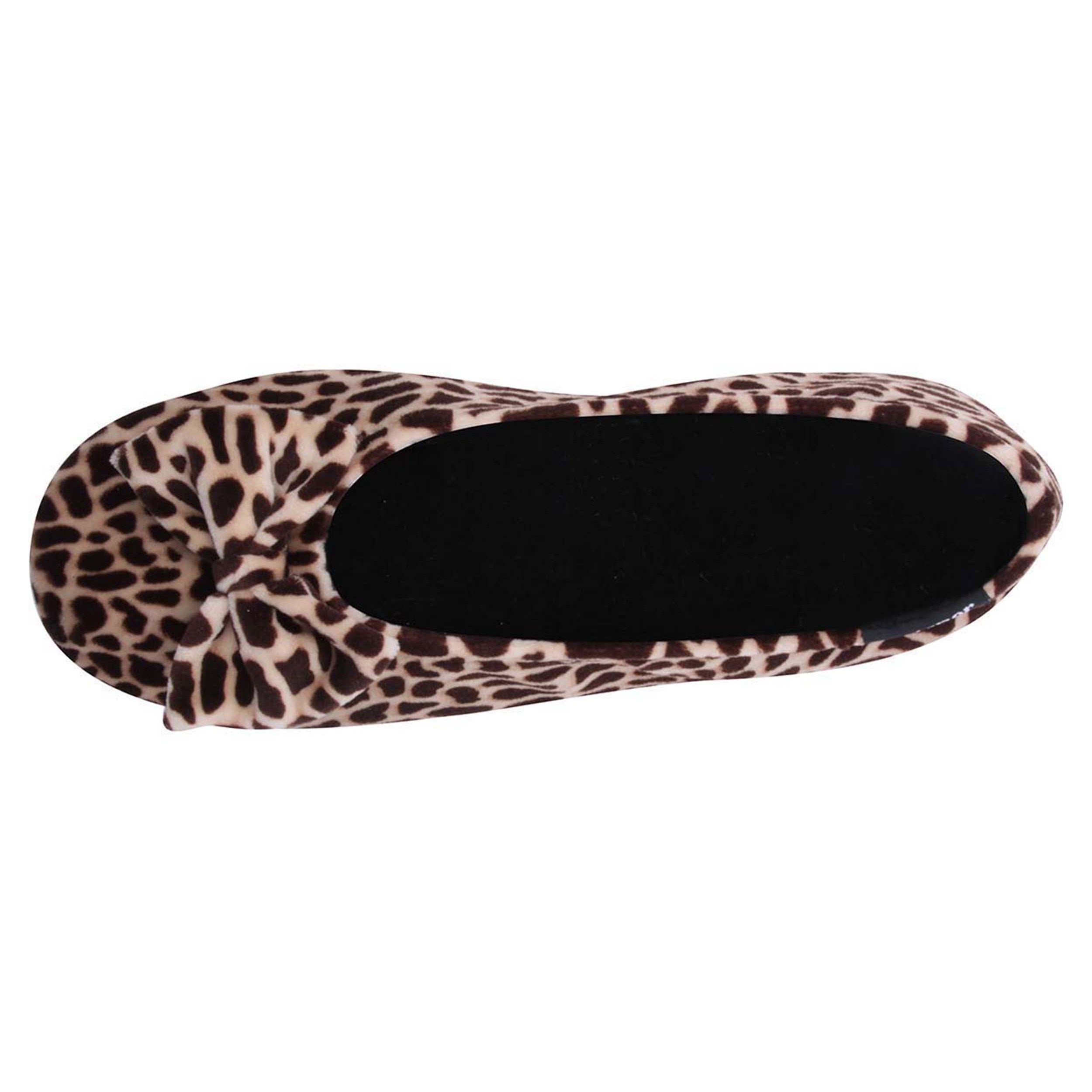 isotoner-chaussons-ballerines-femme-n-ud-girafe image 3