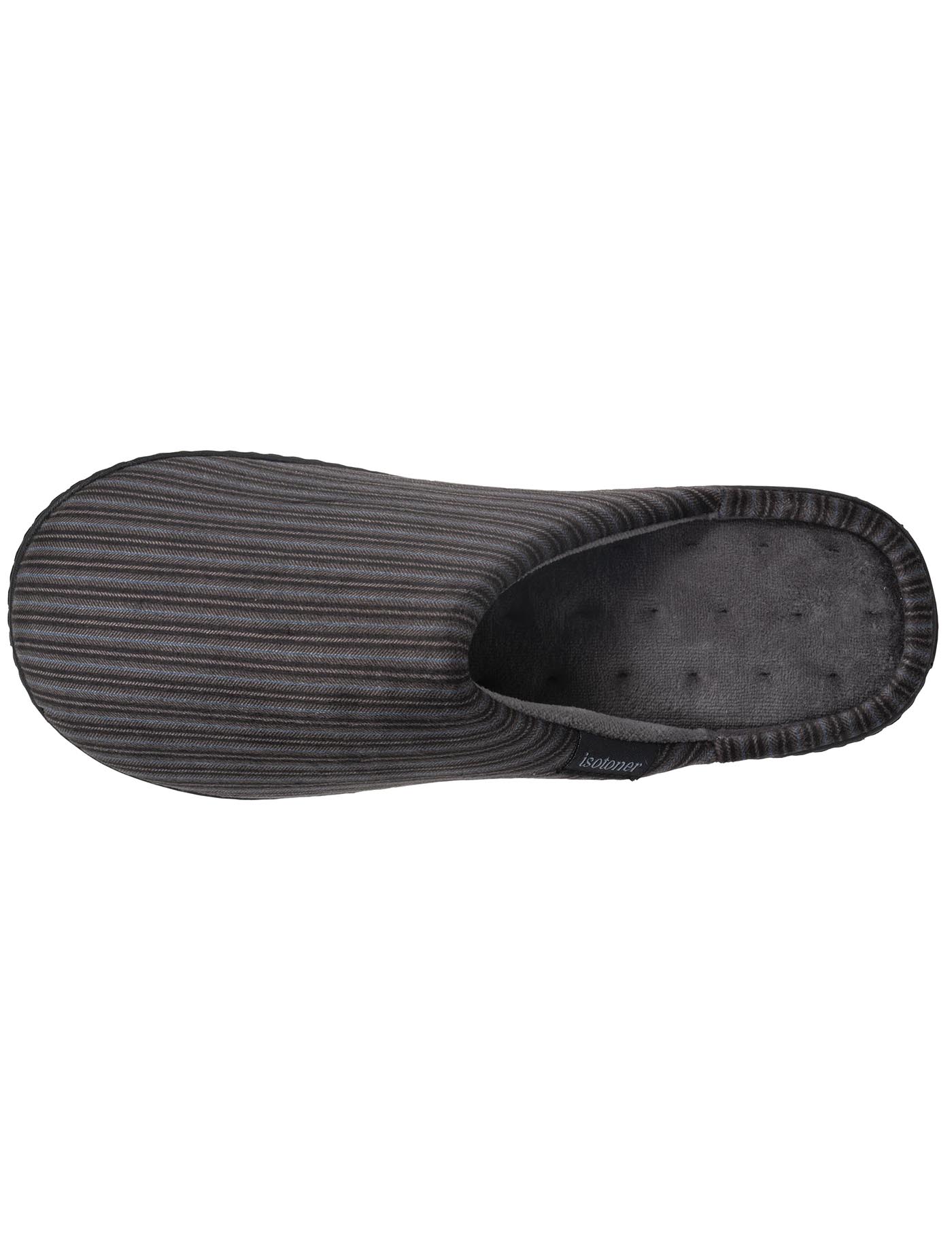 isotoner-chaussons-mules-homme-rayures-gris-bleu image 7