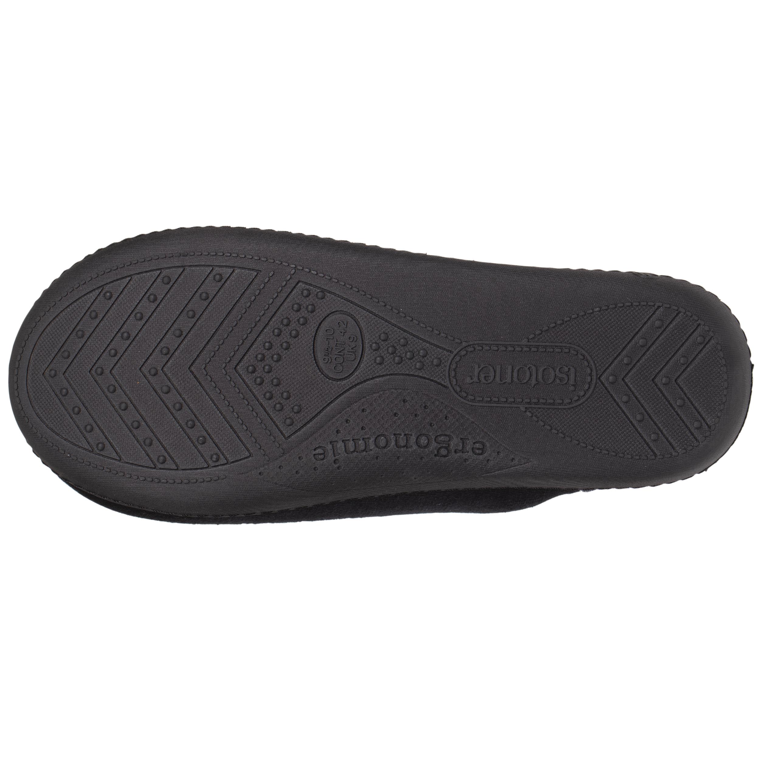 isotoner-chaussons-mules-homme-noir-chevrons-coton-bio image 5