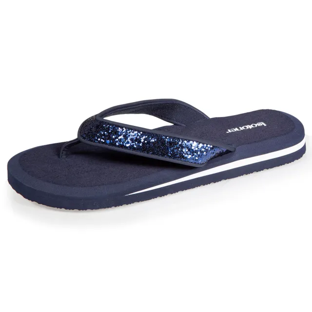 isotoner-tongs-femme-confort-yoga-perles-marine image 1