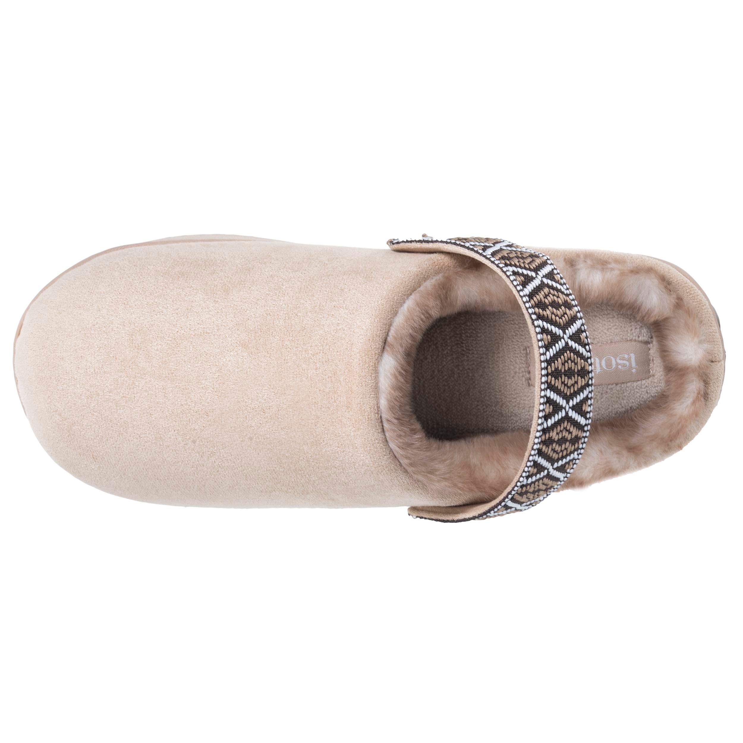 isotoner-chaussons-mules-plateforme-femme-beige-3-5-cm-su-dine image 3