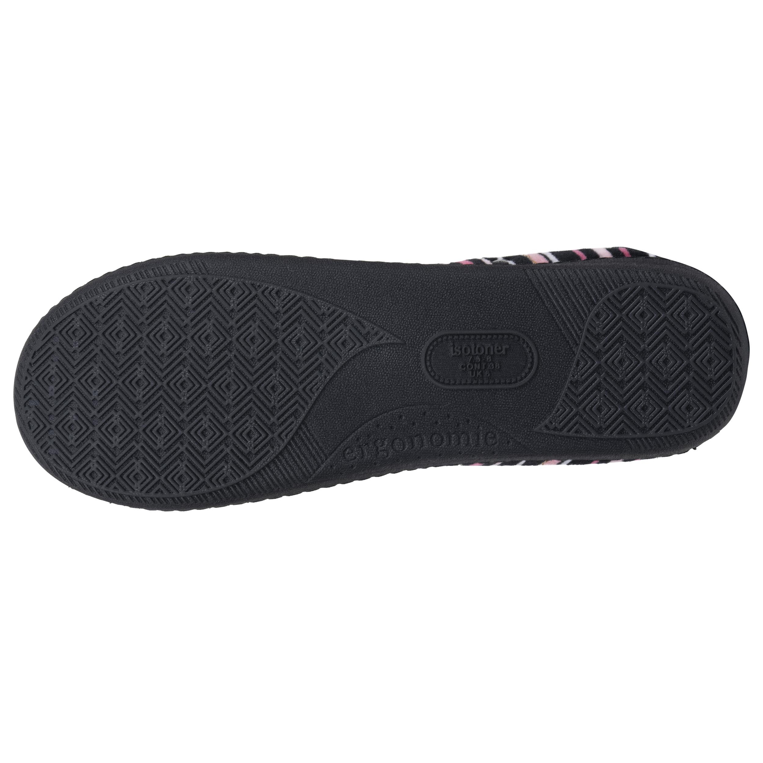 isotoner-chaussons-mules-femme-rayures-roses image 5
