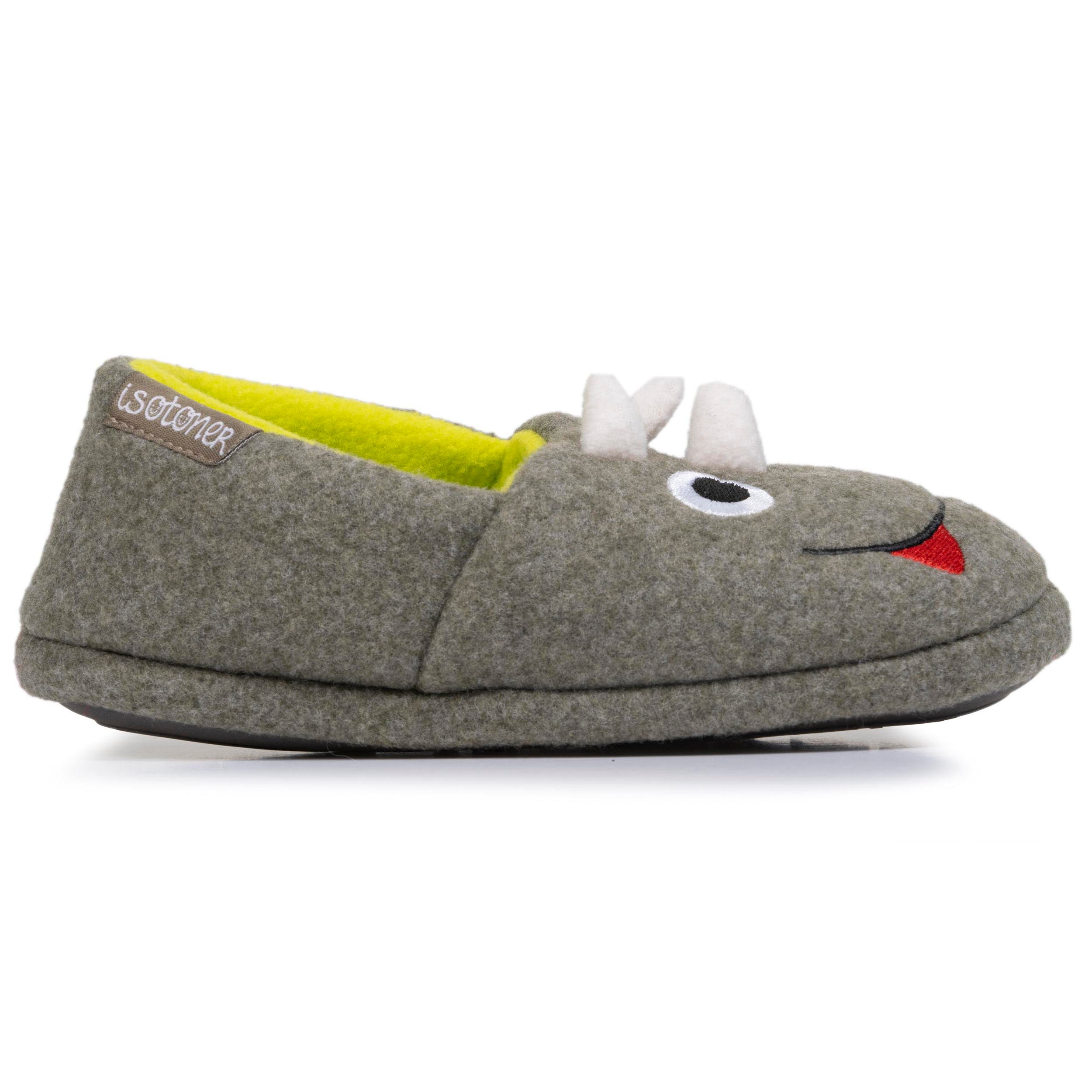 isotoner-chaussons-slippers-gar-on-kaki-chin-dinosaure image 8