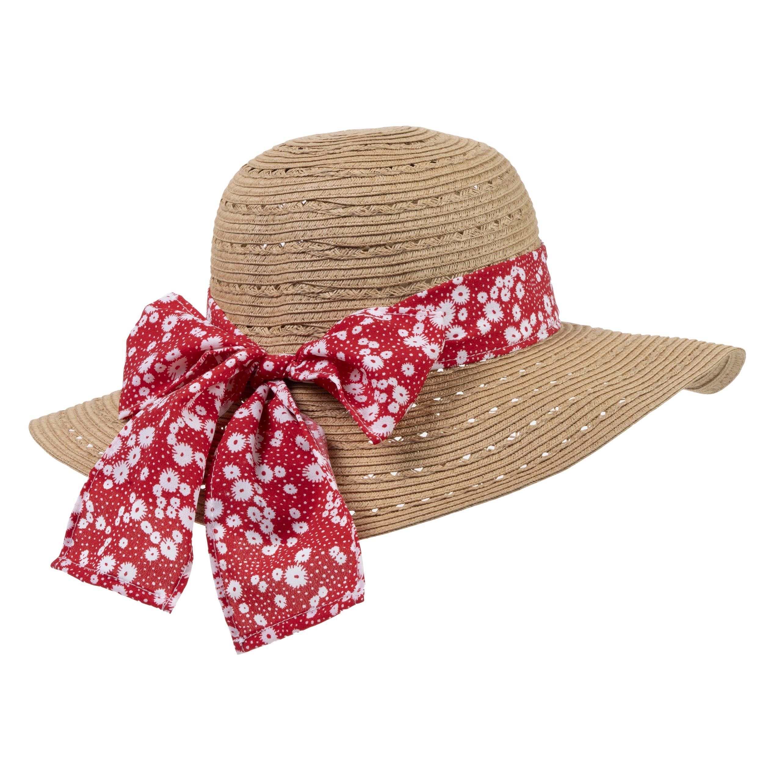 isotoner-chapeau-femme-capeline-foulard-rouge image 2