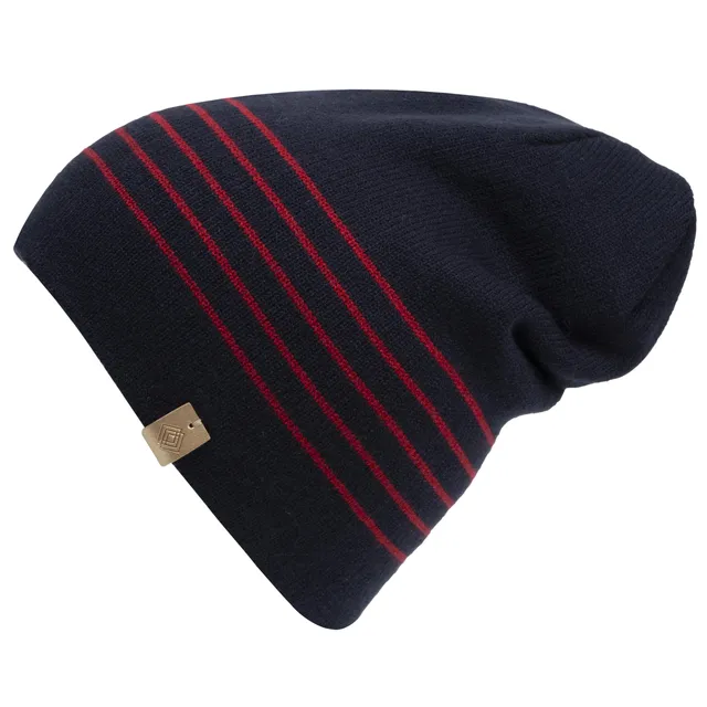 isotoner-bonnet-femme-ultra-doux-marine-rayures-rouges image 1