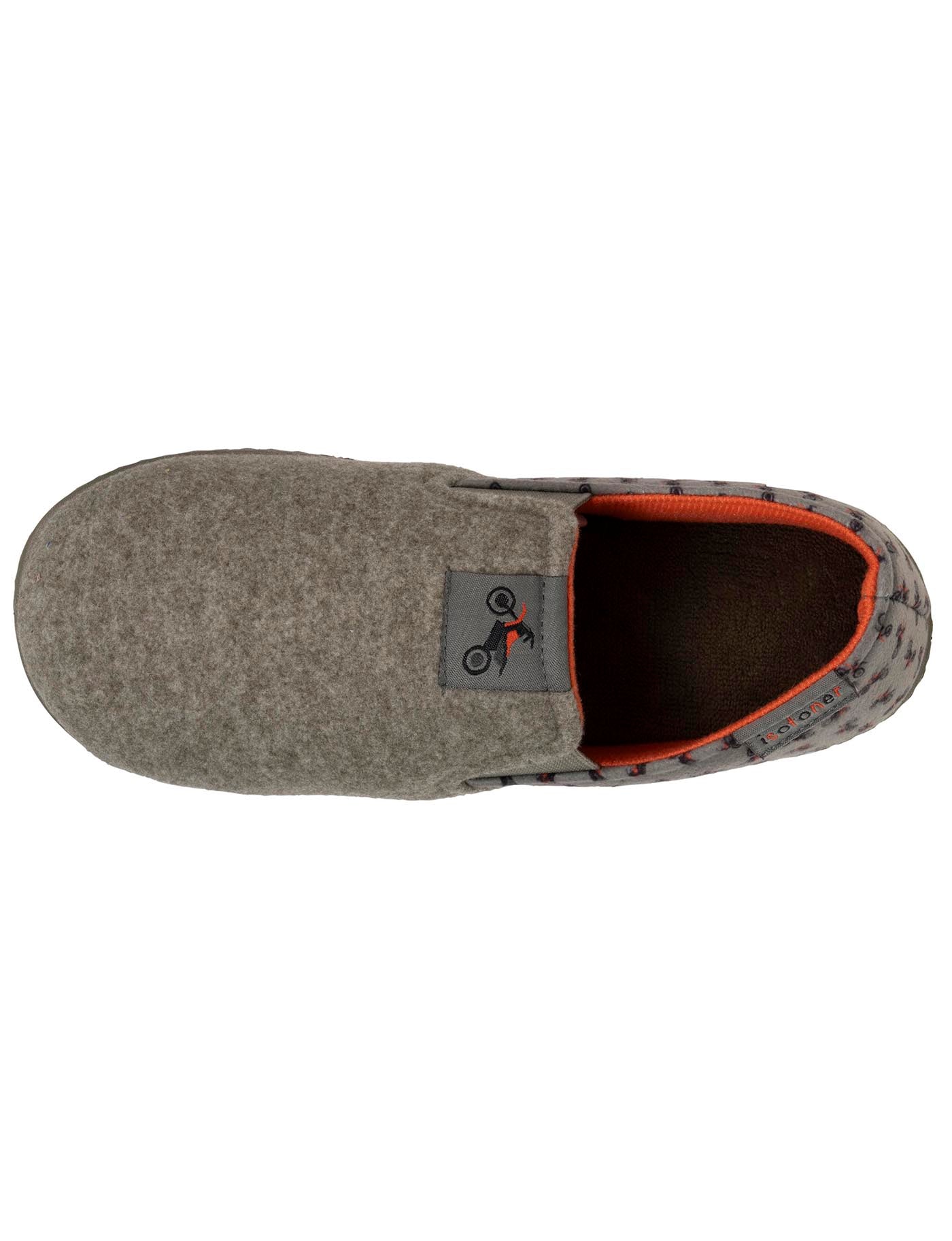 isotoner-chaussons-sans-g-nes-junior-motos-kaki-chin-semelle-gomme image 7