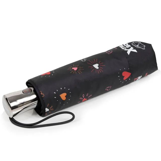 isotoner-parapluie-x-tra-solide-28-cm-coeur-rouge-automatique image 1
