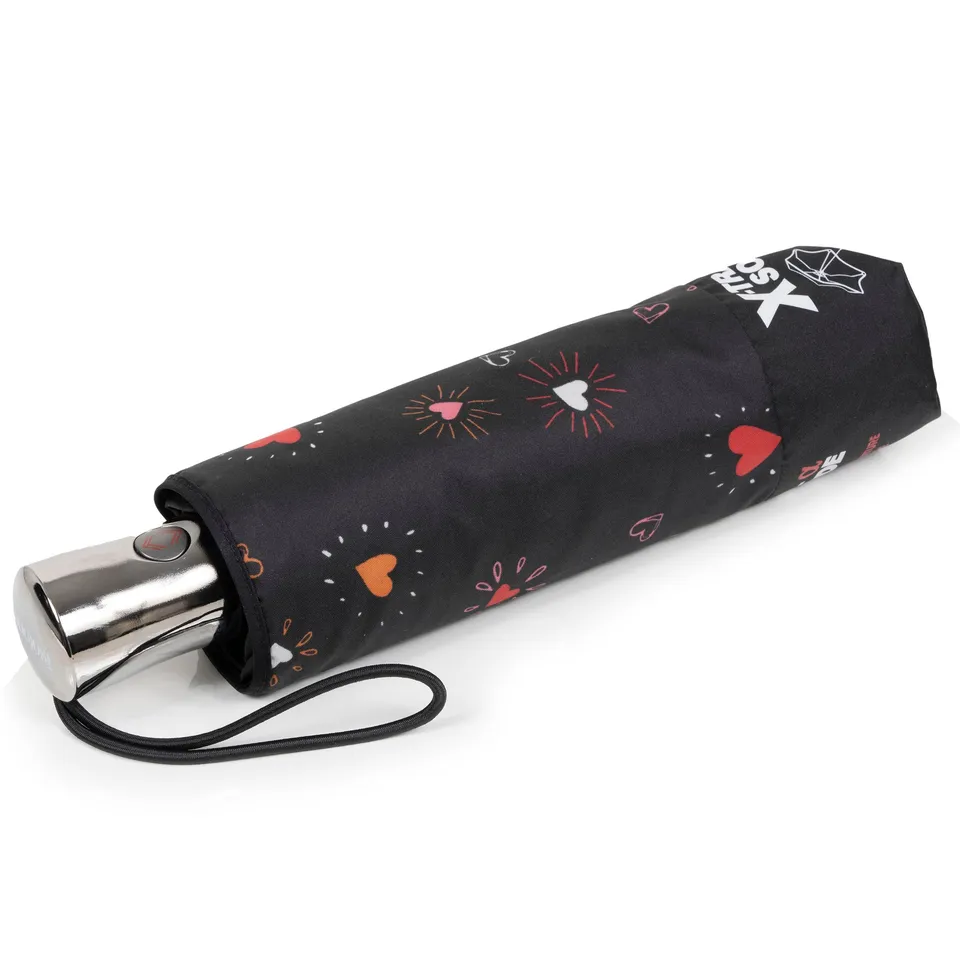 isotoner-parapluie-x-tra-solide-28-cm-coeur-rouge-automatique image 1