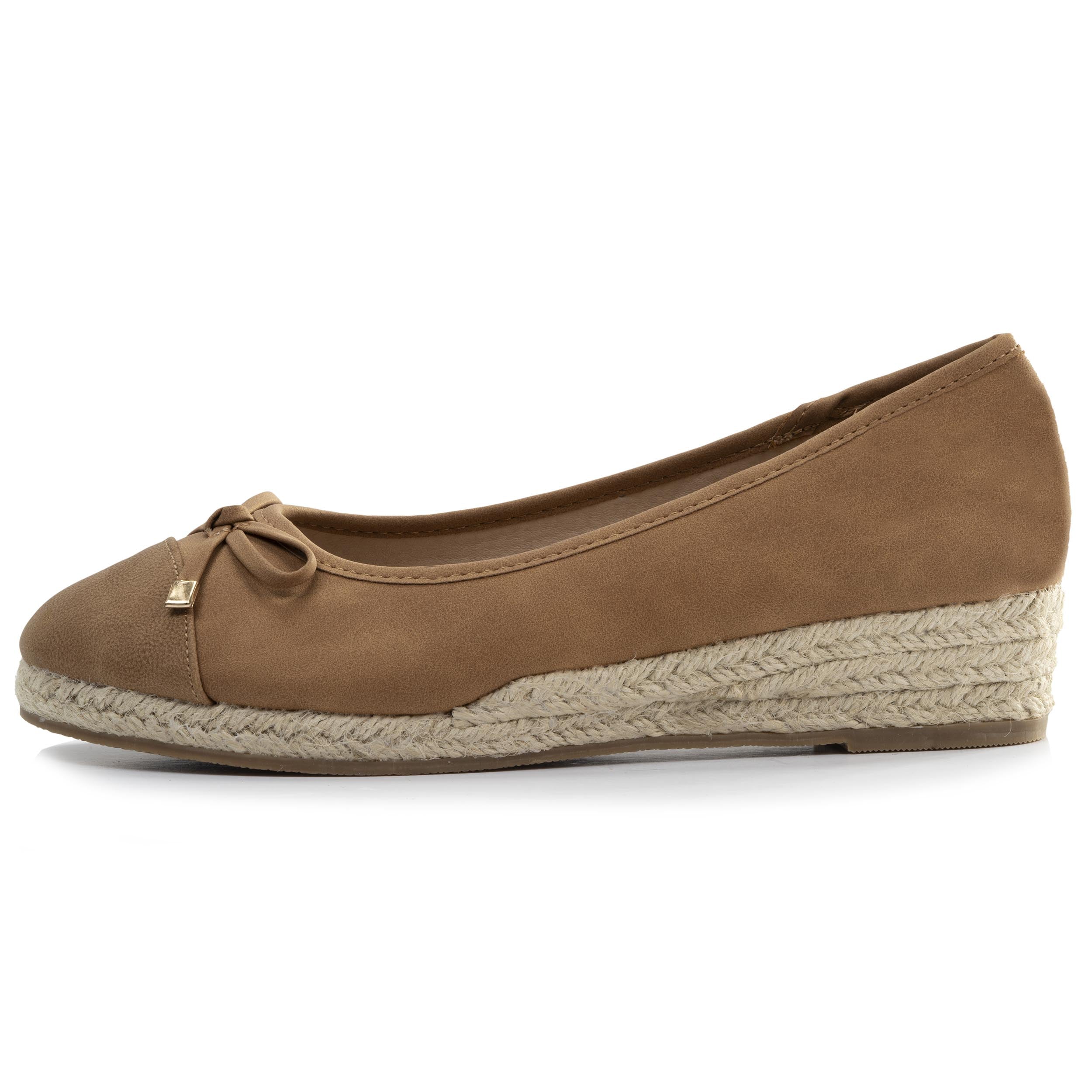 isotoner-ballerines-femme-talon-compens-corde-camel image 4