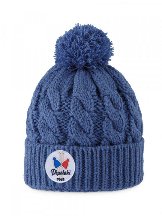pipolaki-bonnet-alpina-enfant-pompon-maille-torsad-e-doubl-e-polaire image 1