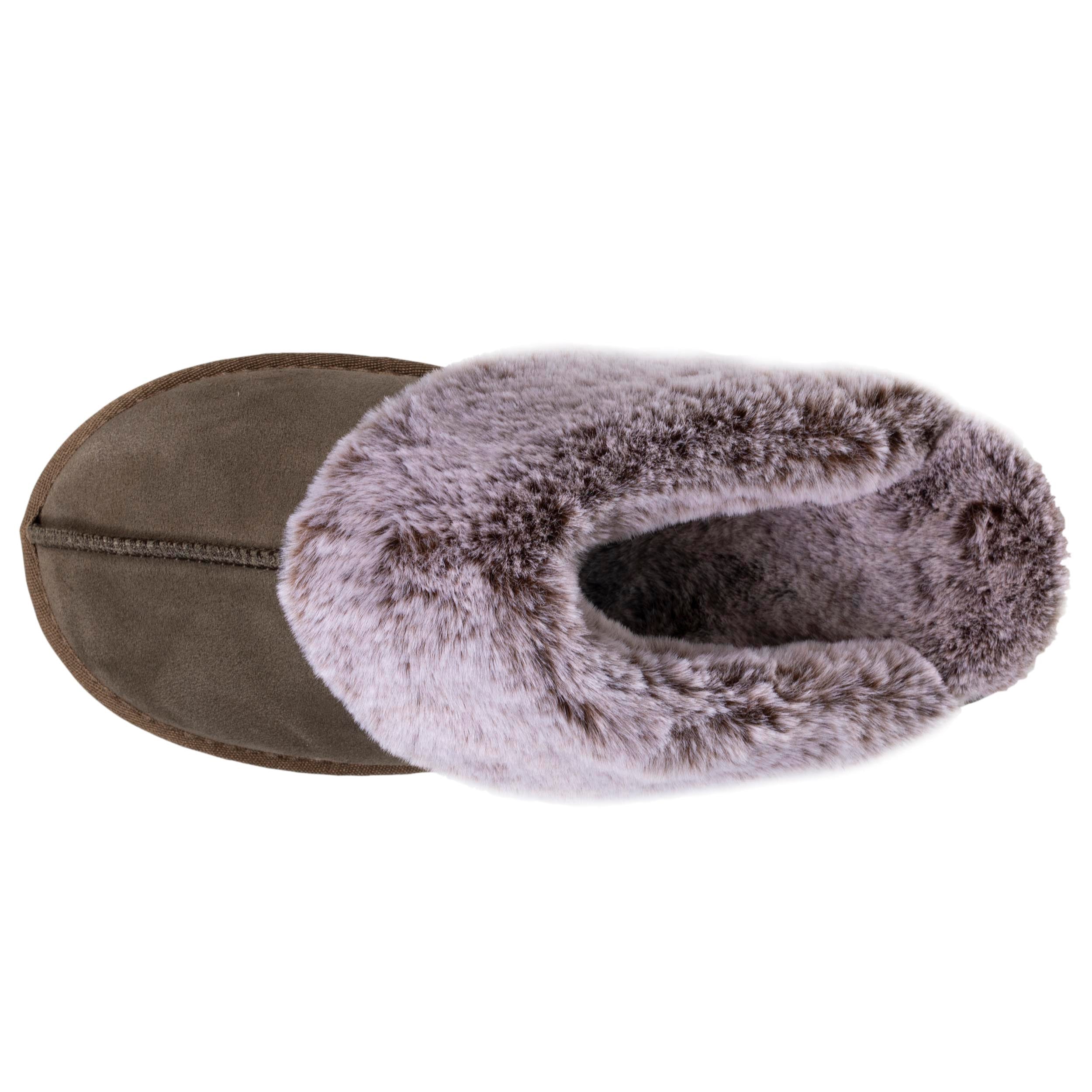 isotoner-chaussons-mules-en-cuir-femme-kaki image 3