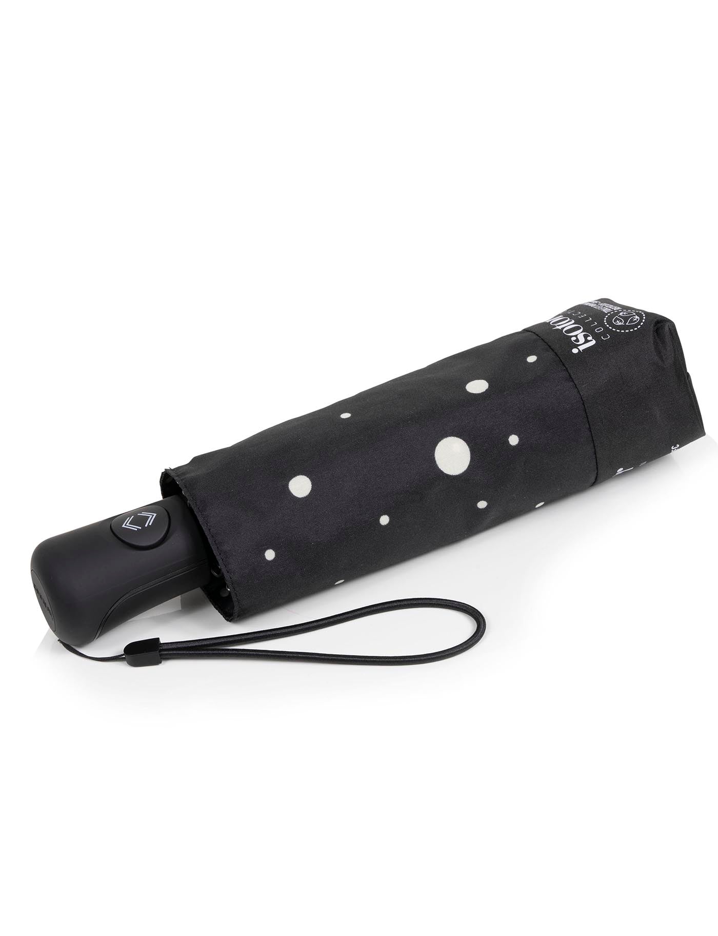 isotoner-parapluie-mini-auto-pois-noir-jaune image 6