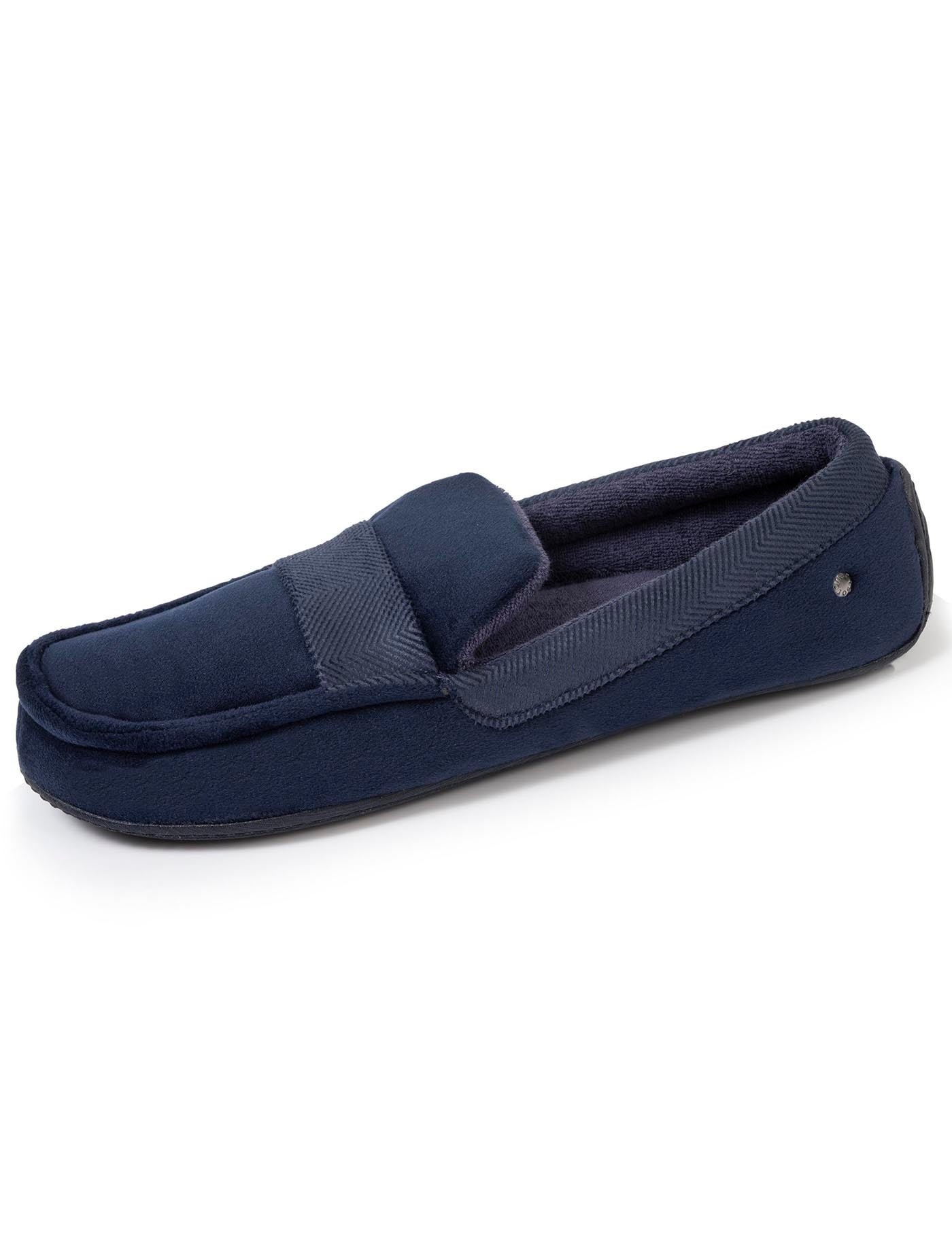 isotoner-chaussons-mocassins-homme-marine-chevrons-premium image 6