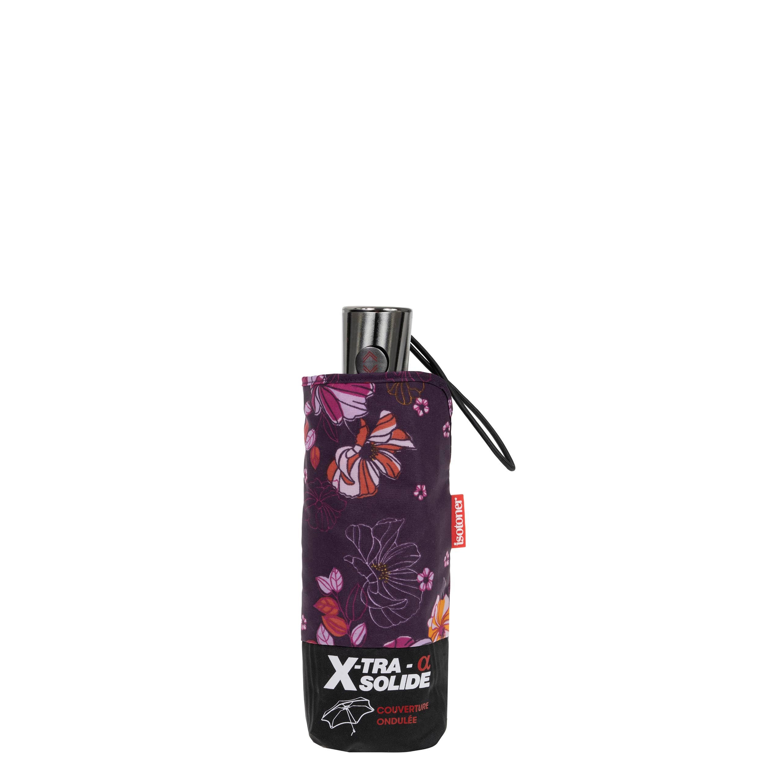 isotoner-parapluie-x-tra-solide-23-cm-fleurs-aubergine image 4