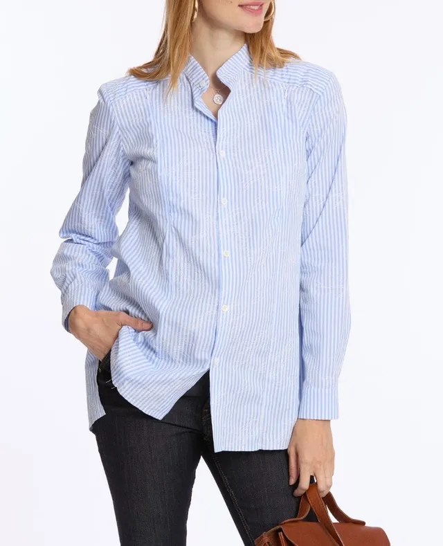cache-c-ur-chemise-liquette-de-grossesse-et-d-allaitement-camille-bleu image 1