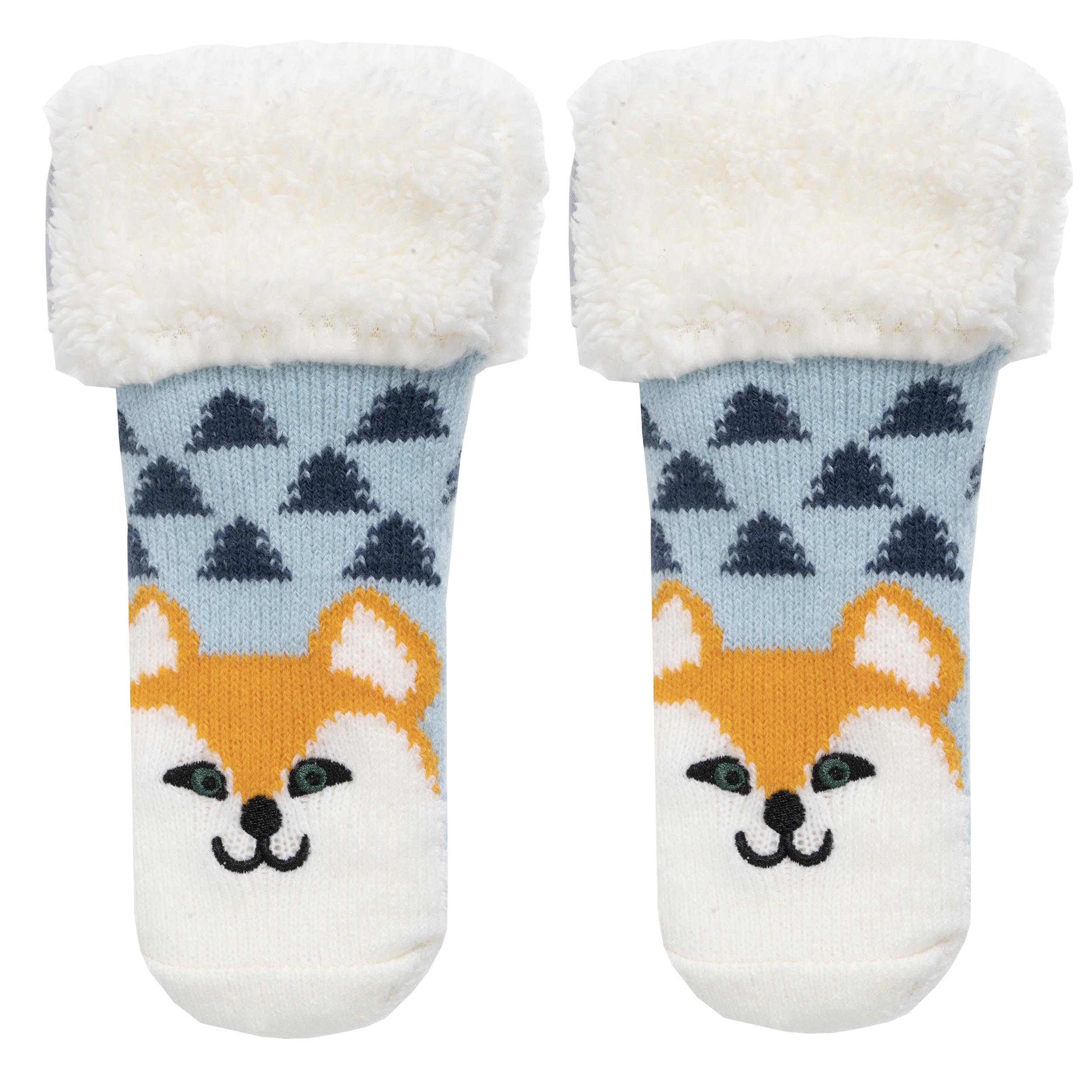 isotoner-chaussettes-fourr-es-enfant-bleu-renard-antid-rapantes-1-8-ans image 1