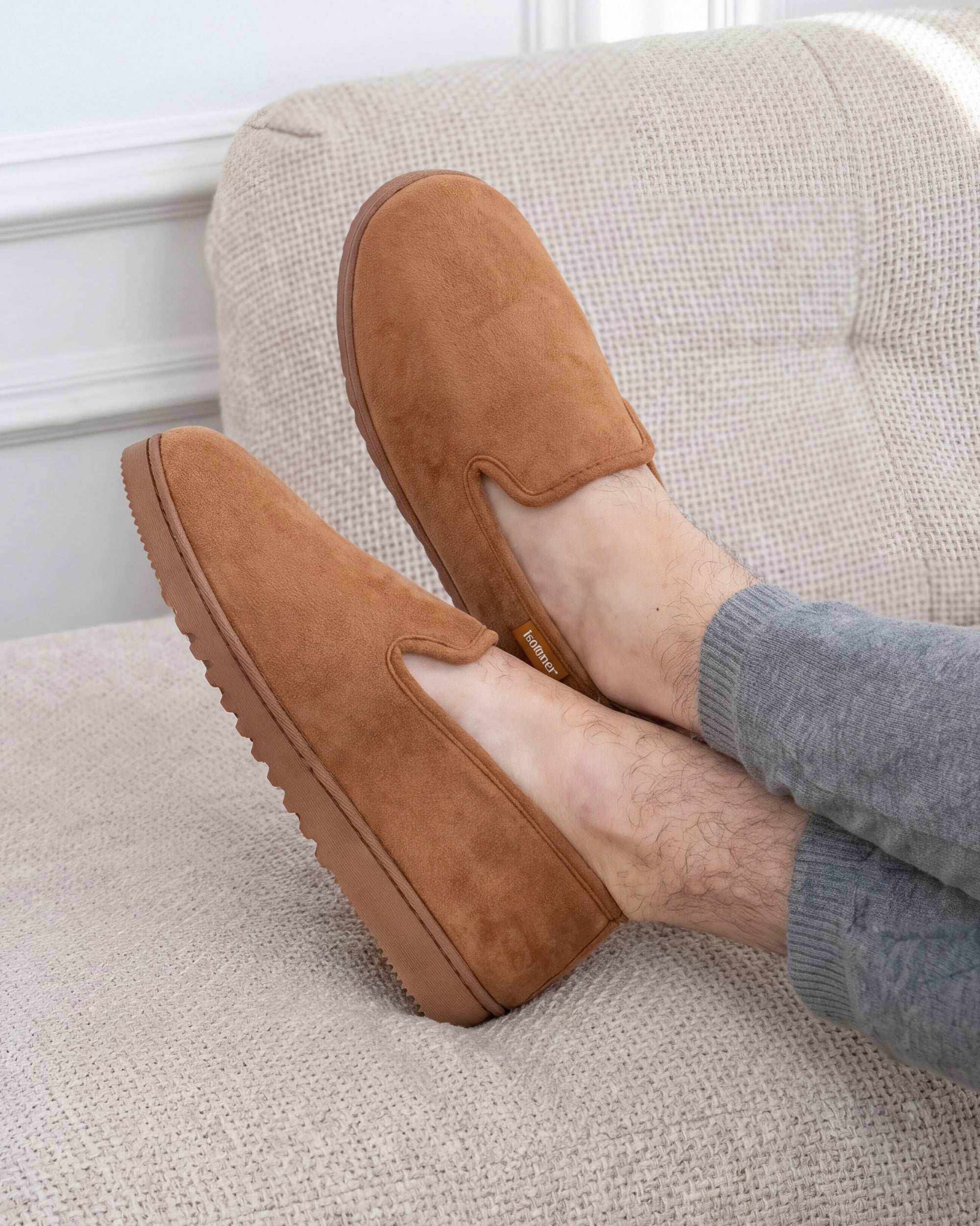 isotoner-chaussons-charentaises-homme-camel image 2