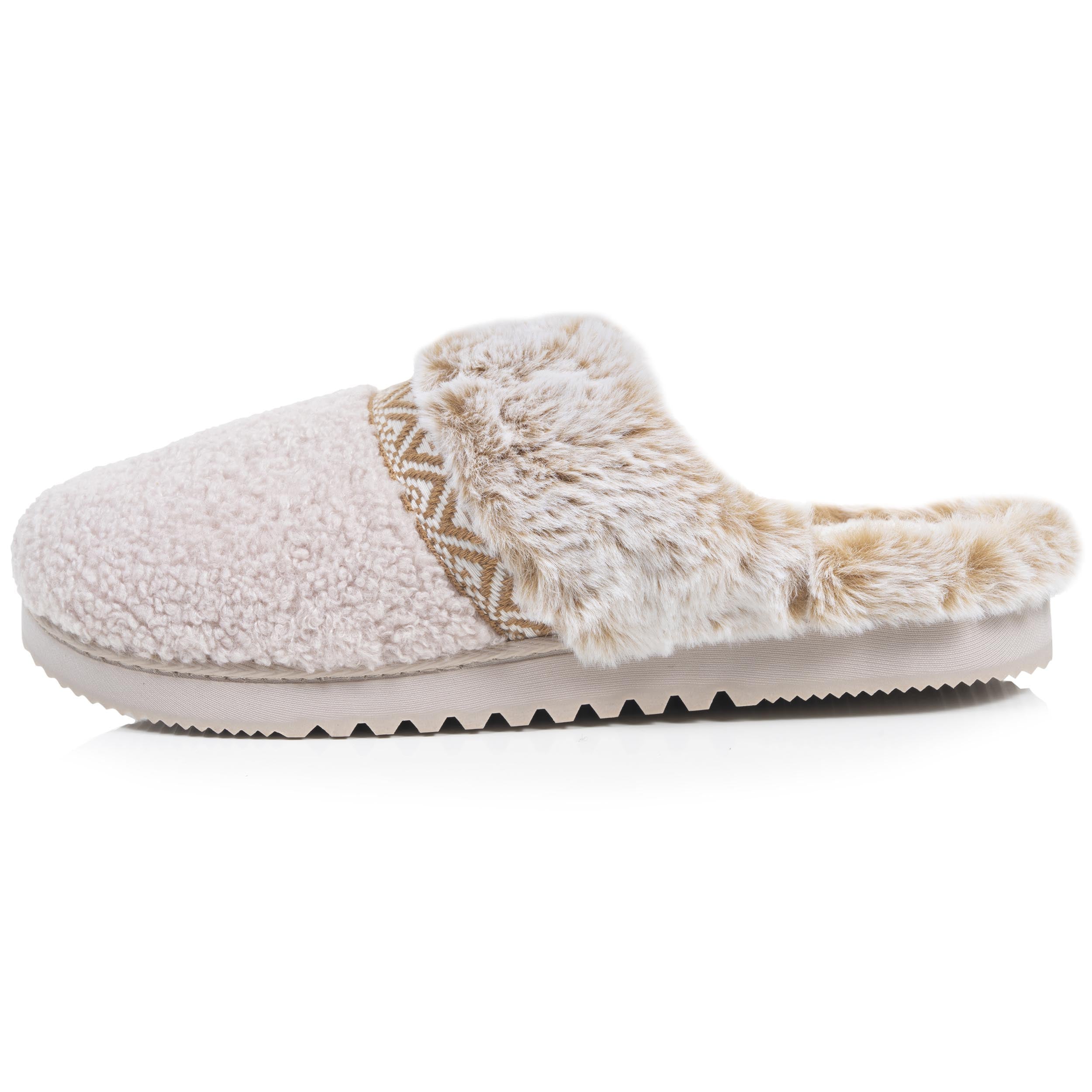 isotoner-chaussons-mules-crant-es-femme-beige image 4