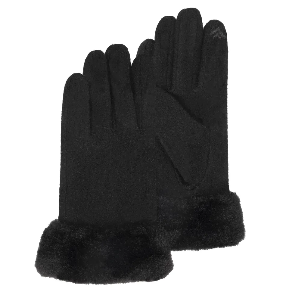 isotoner-gants-femme-tactiles-laine-noir-smartouch image 1
