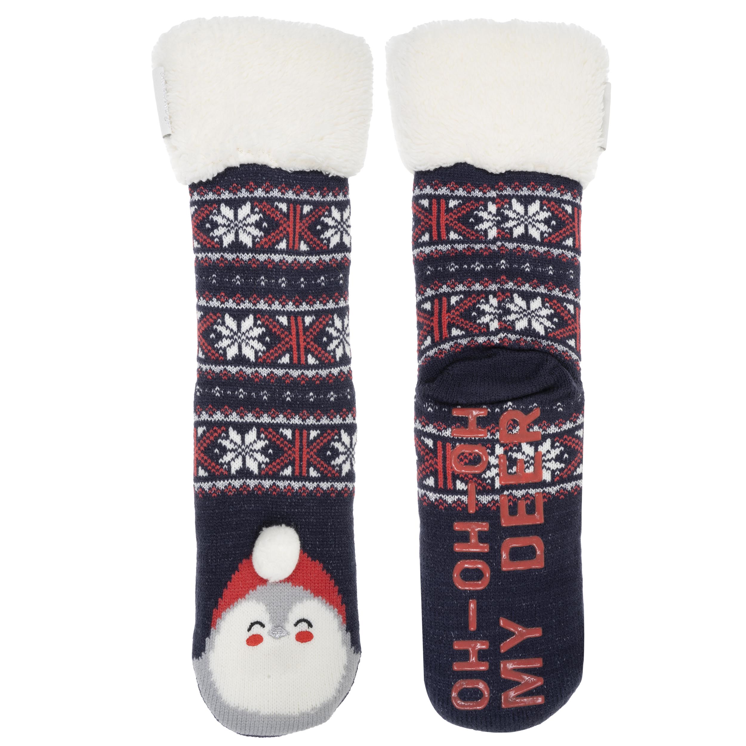 isotoner-chaussettes-fourr-es-femme-no-l-pingouin-marine image 2