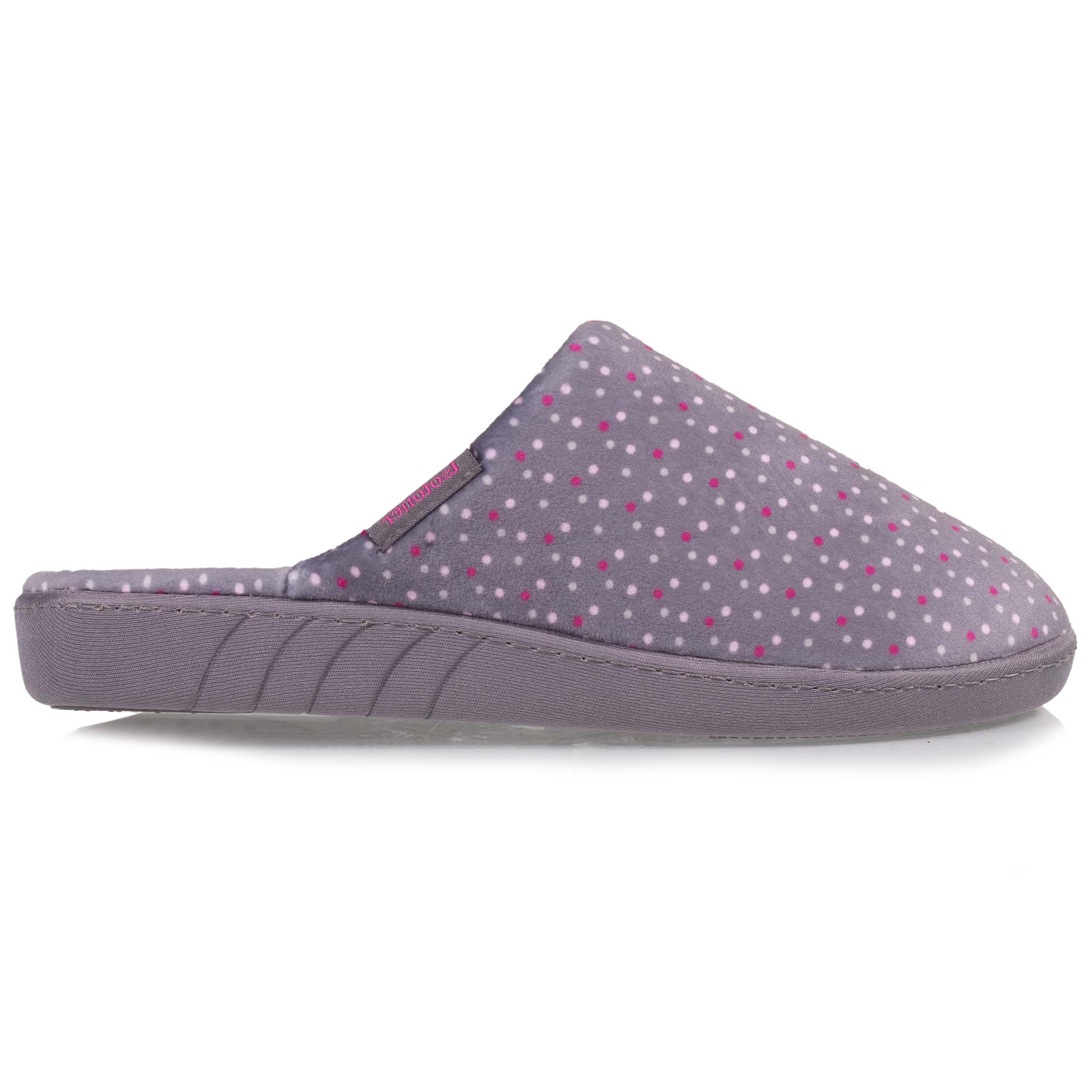 isotoner-chaussons-mules-femme-pois-violet image 8
