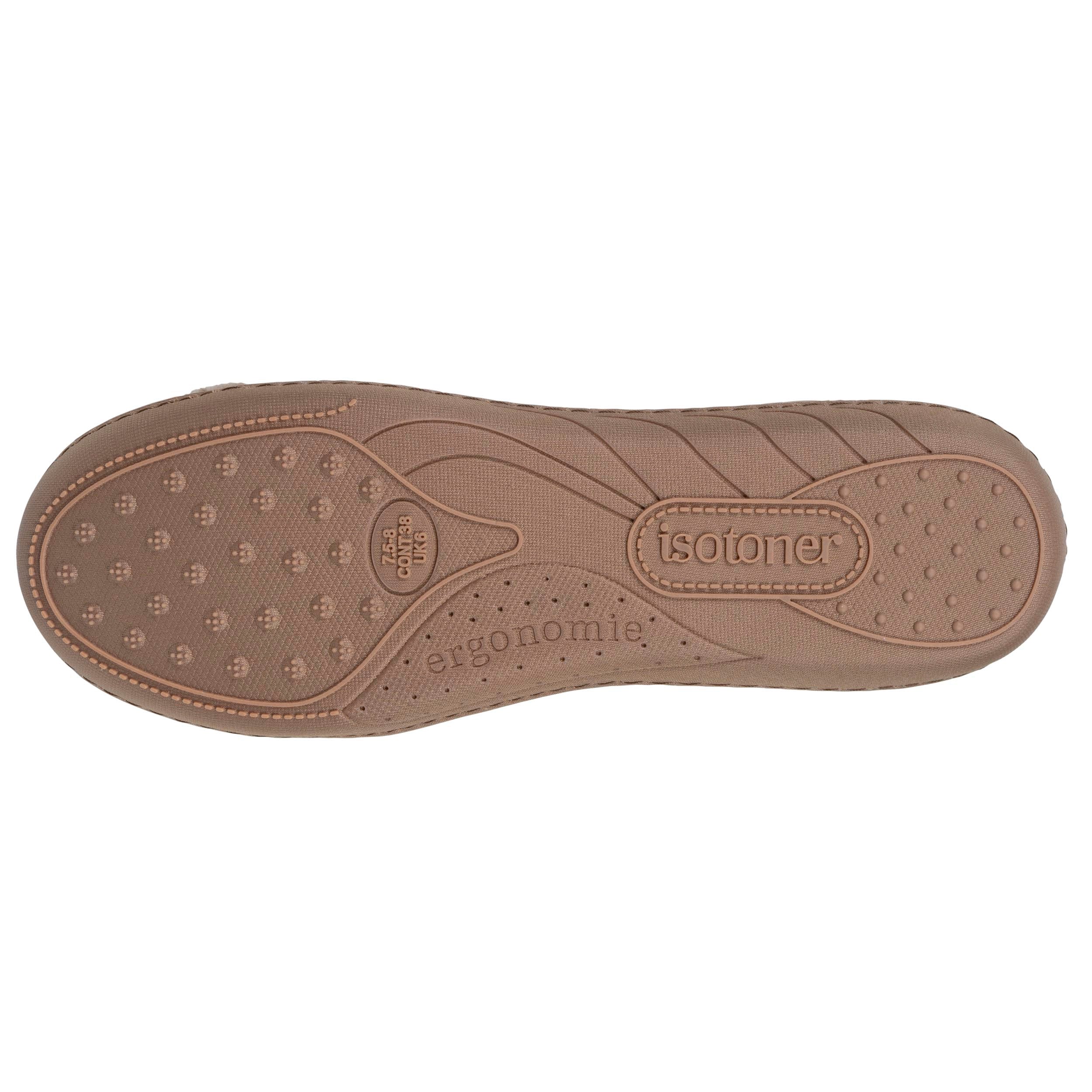 isotoner-chaussons-ballerines-recycl-es-femme-camel image 5